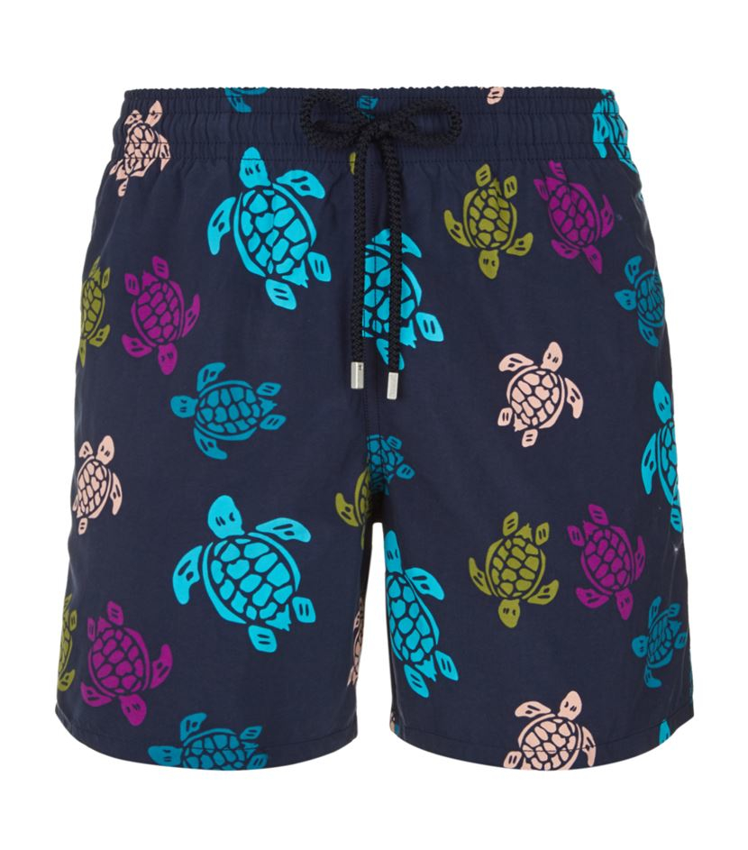 Vilebrequin Turtle Print Moorea Swim Shorts in Blue for Men