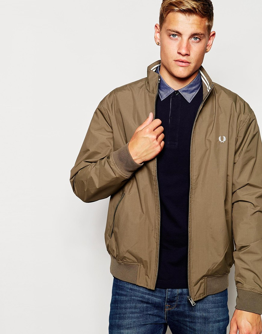 Lyst - Fred Perry Track Jacket In Khaki in Natural for Men