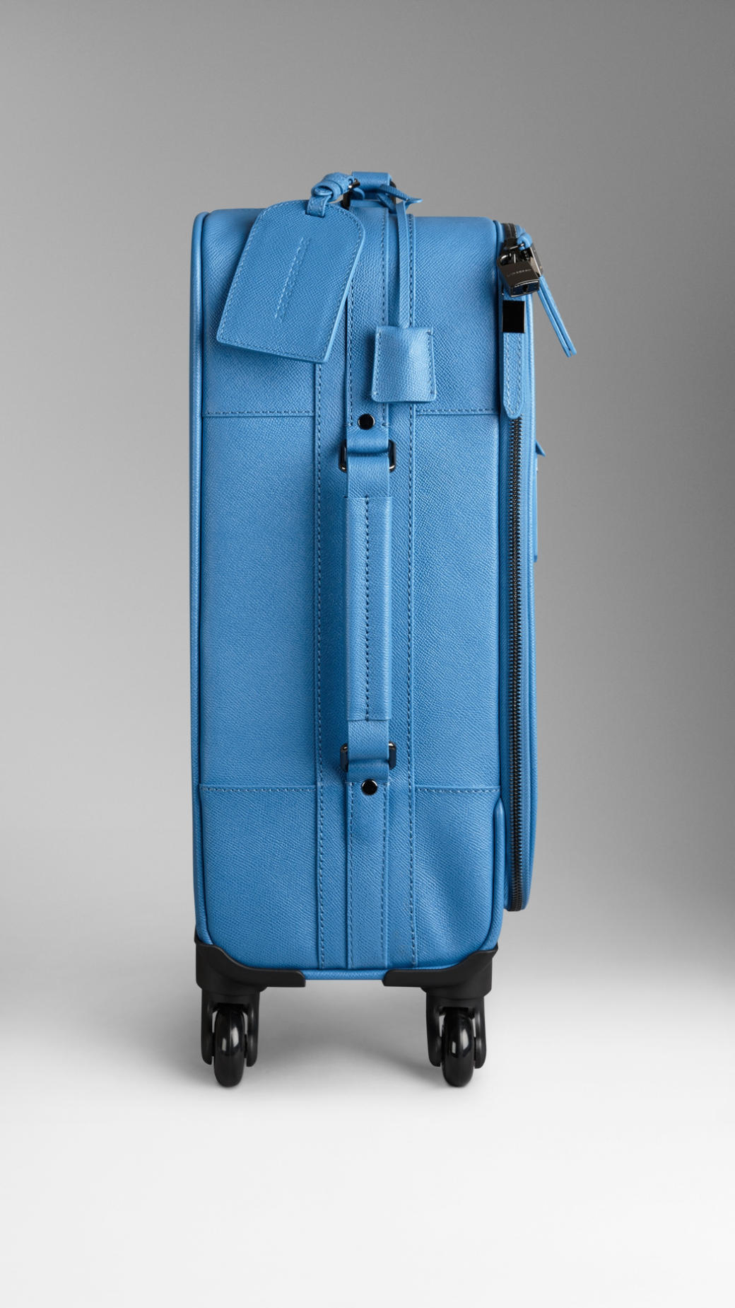 Burberry London Leather Four-Wheel Suitcase in Blue for Men - Lyst