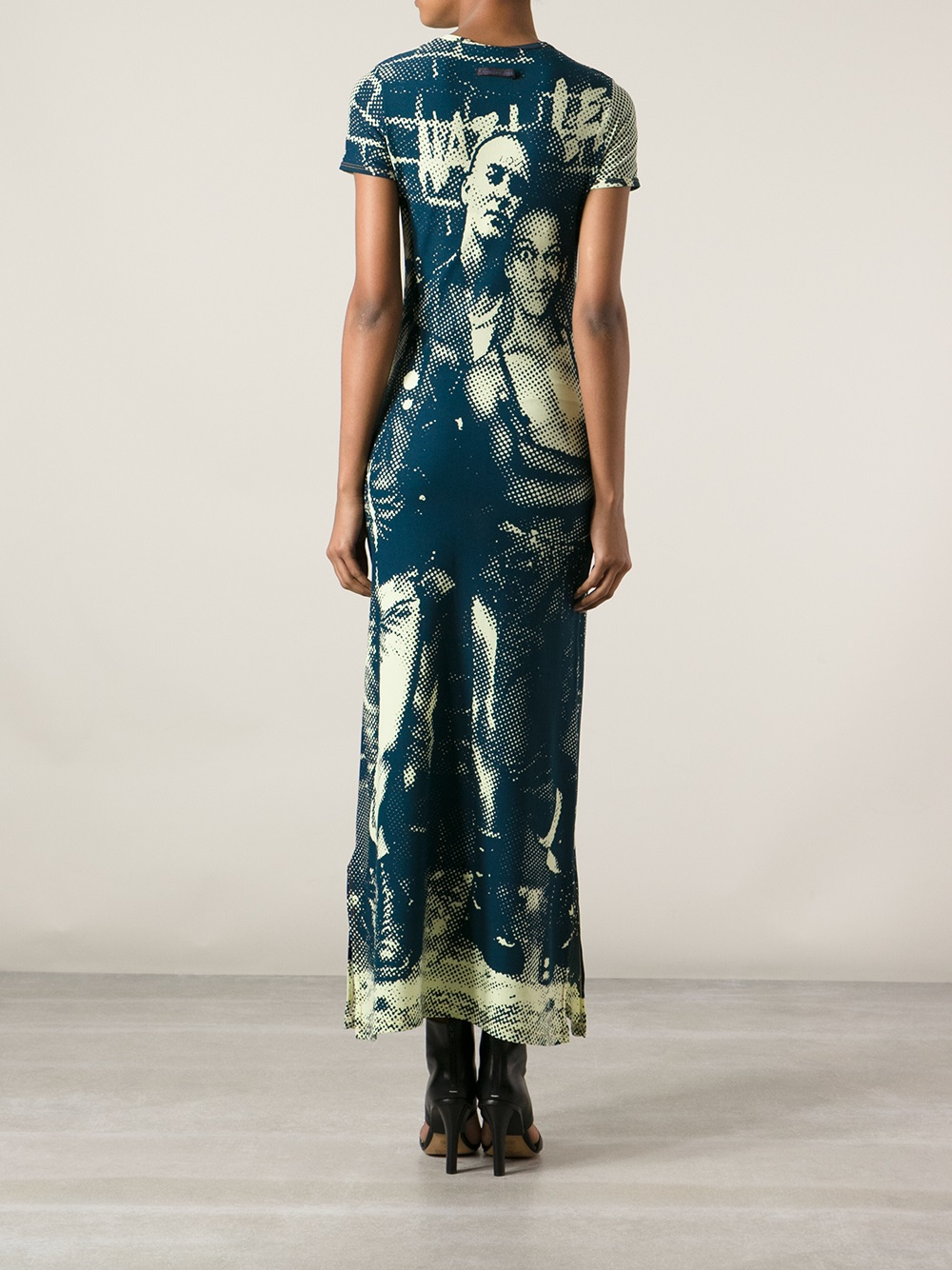 Jean Paul Gaultier 'Fight Racism' Print Maxi Dress in Blue | Lyst