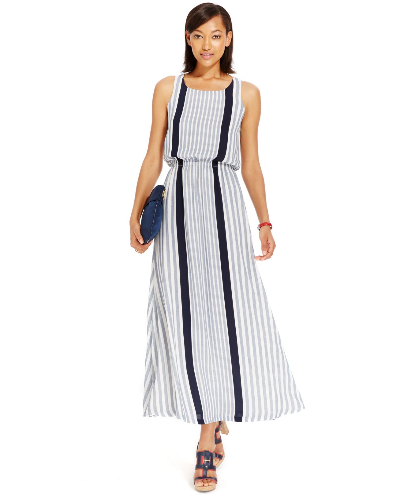 tommy hilfiger striped maxi dress