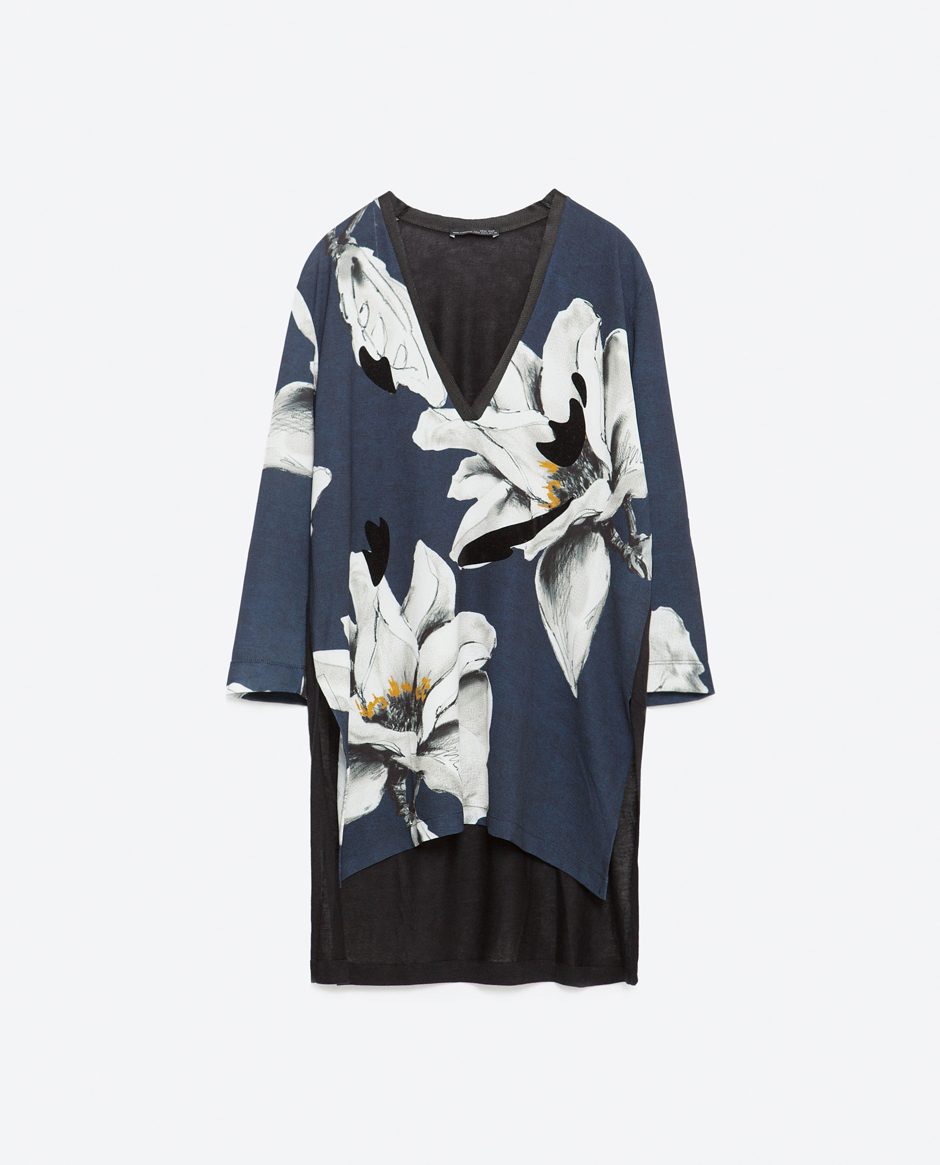zara blue embroidered top