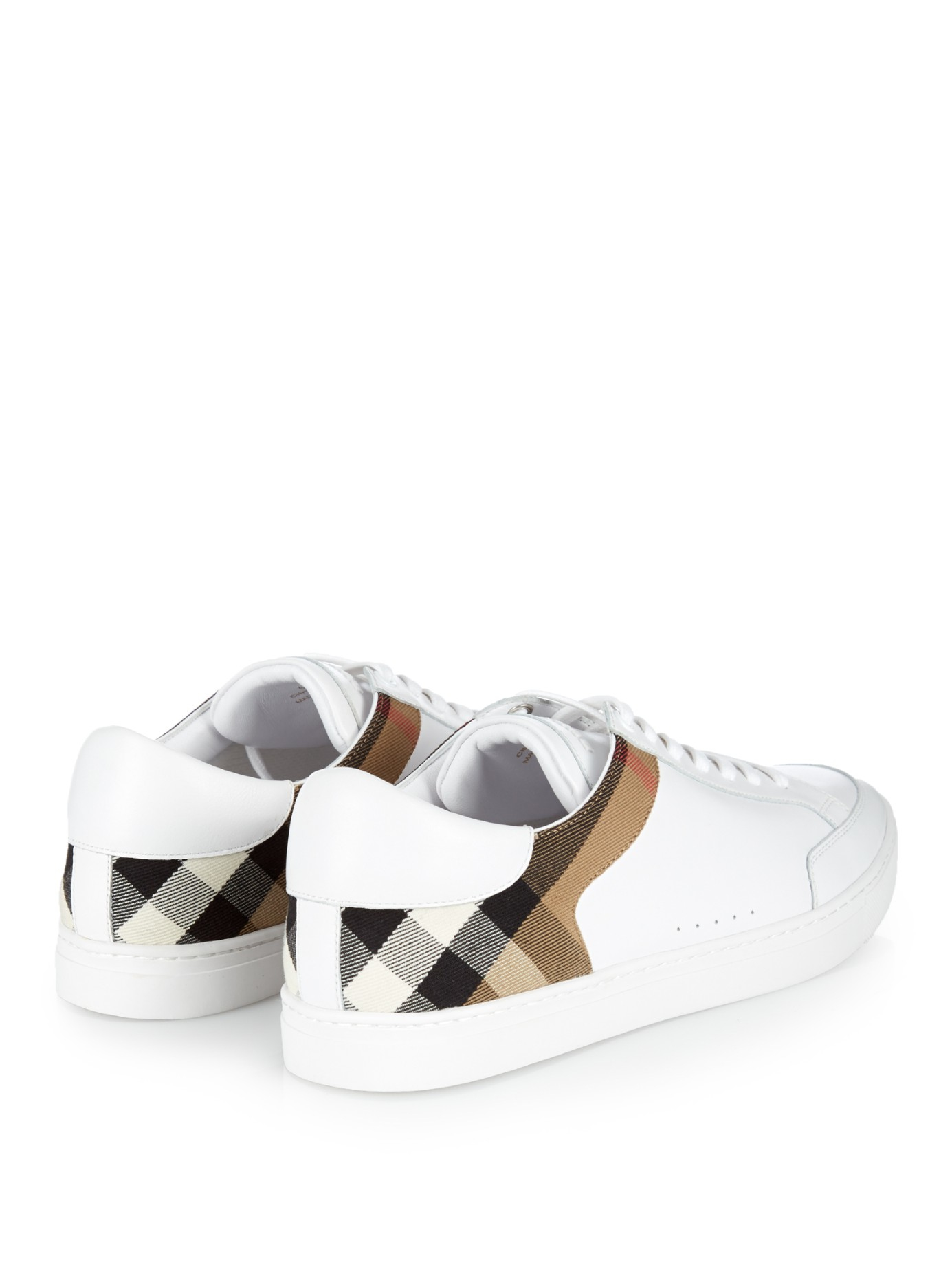 Burberry Leather House-check Low-top Trainers in White for Men - Lyst