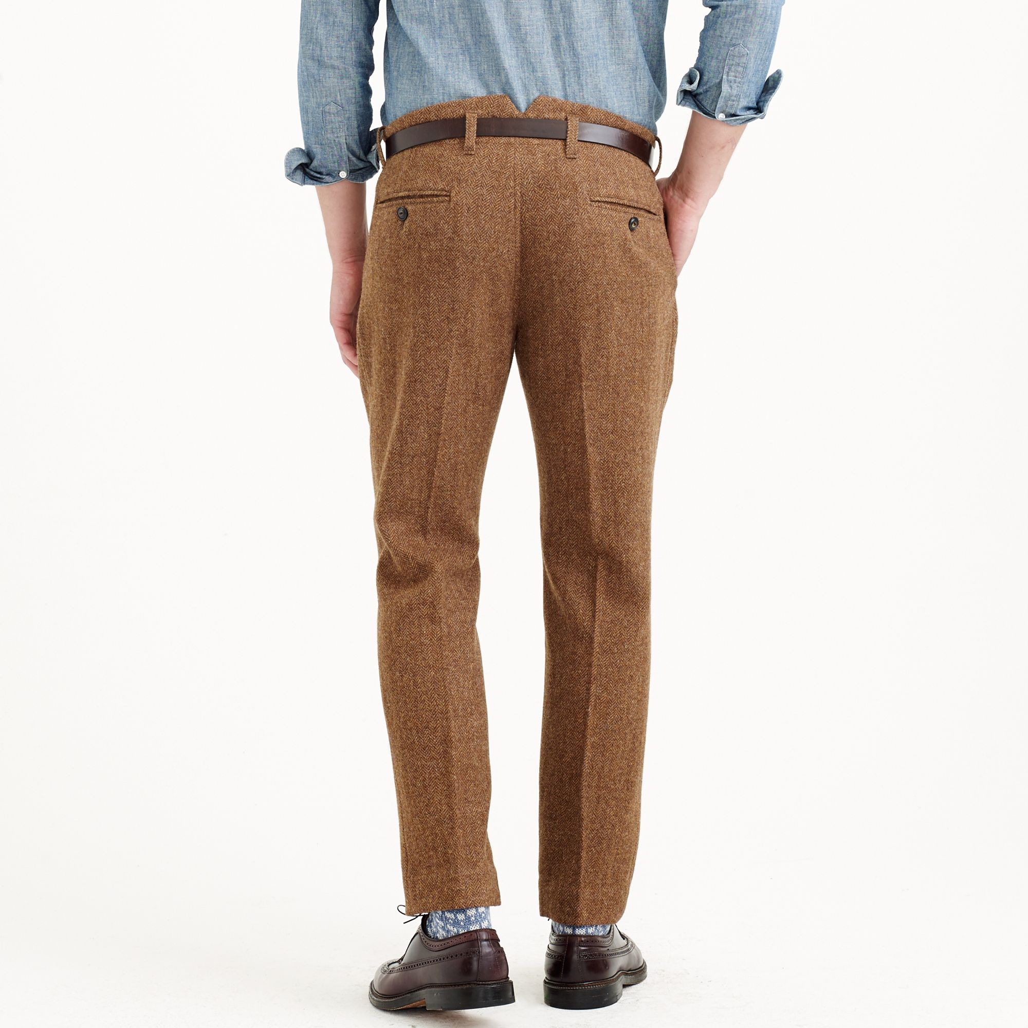 MCDAVID International Herringbone Wool Casual Trousers Pant