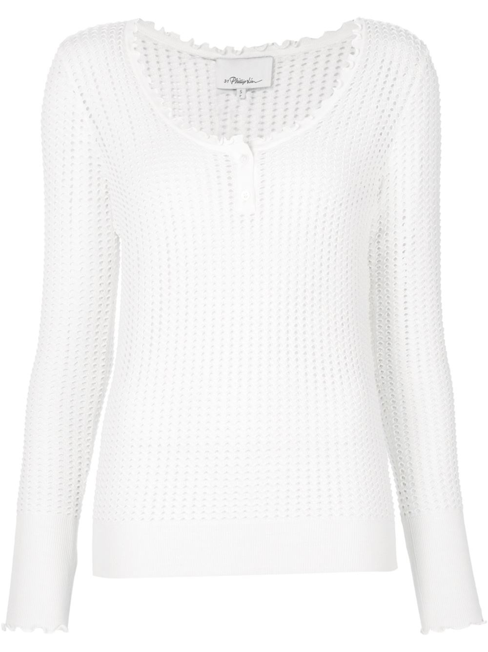 3.1 phillip lim Henley Sweater in White Lyst