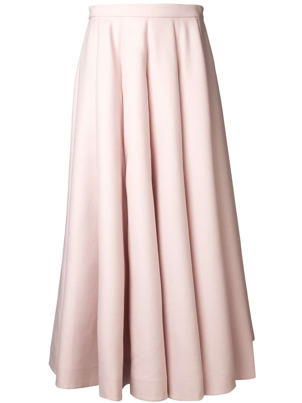 pink long pleated skirt