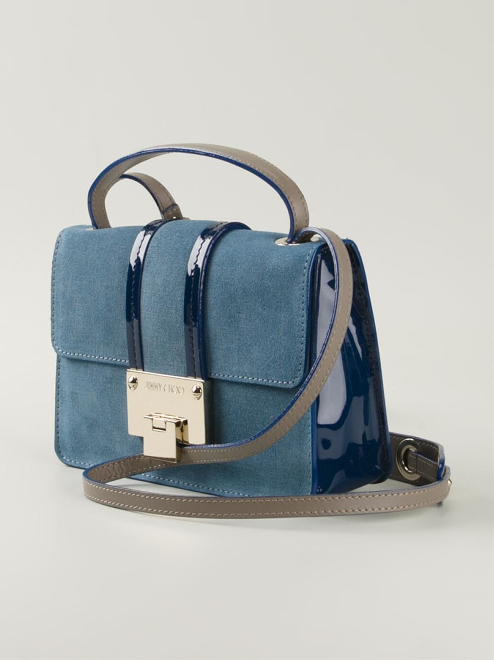 Lyst Jimmy Choo Rebel Leather Cross Body Bag In Blue Gallery