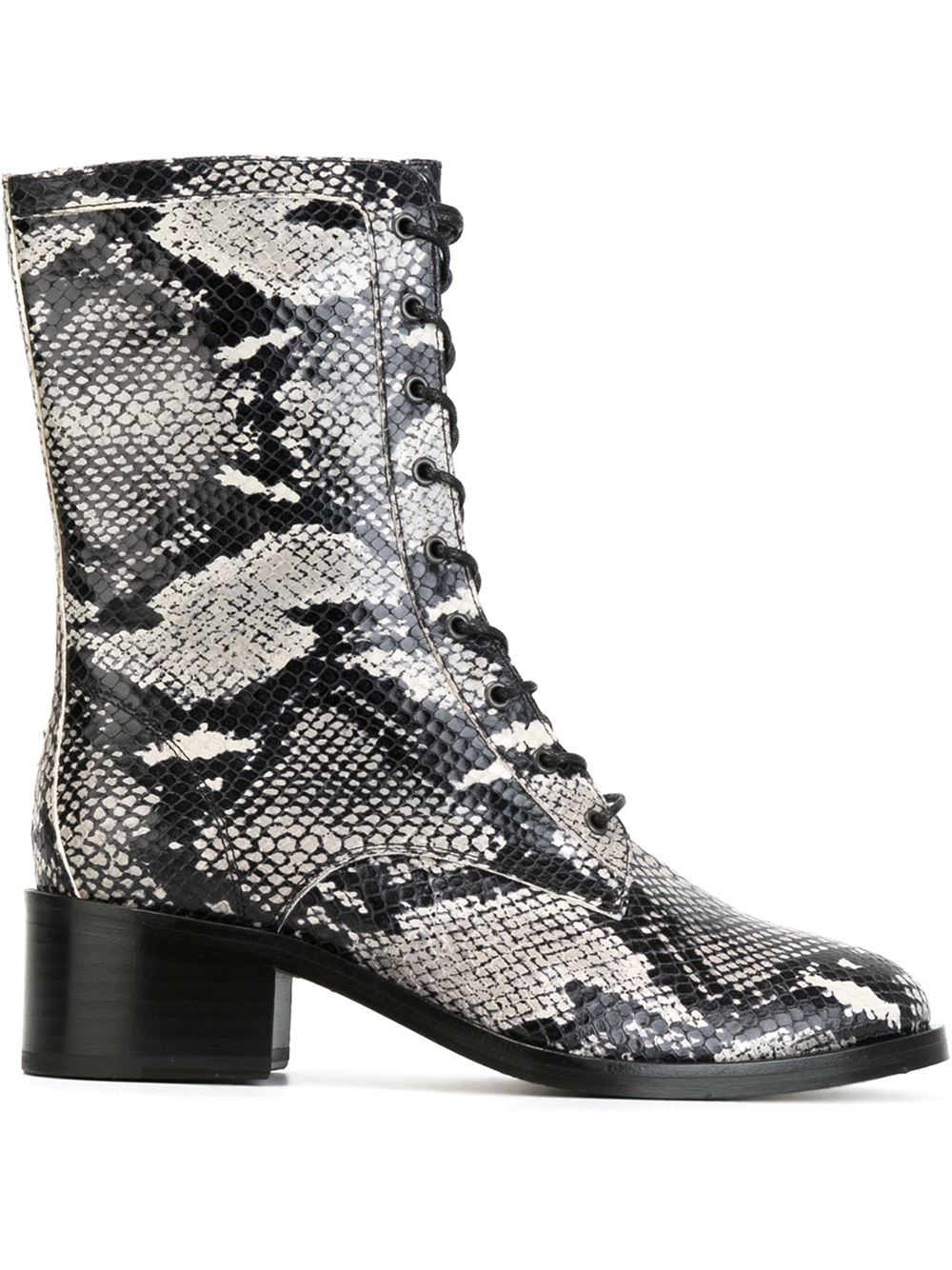 Each x Other Leather Snakeskin Effect Boots in Black - Lyst