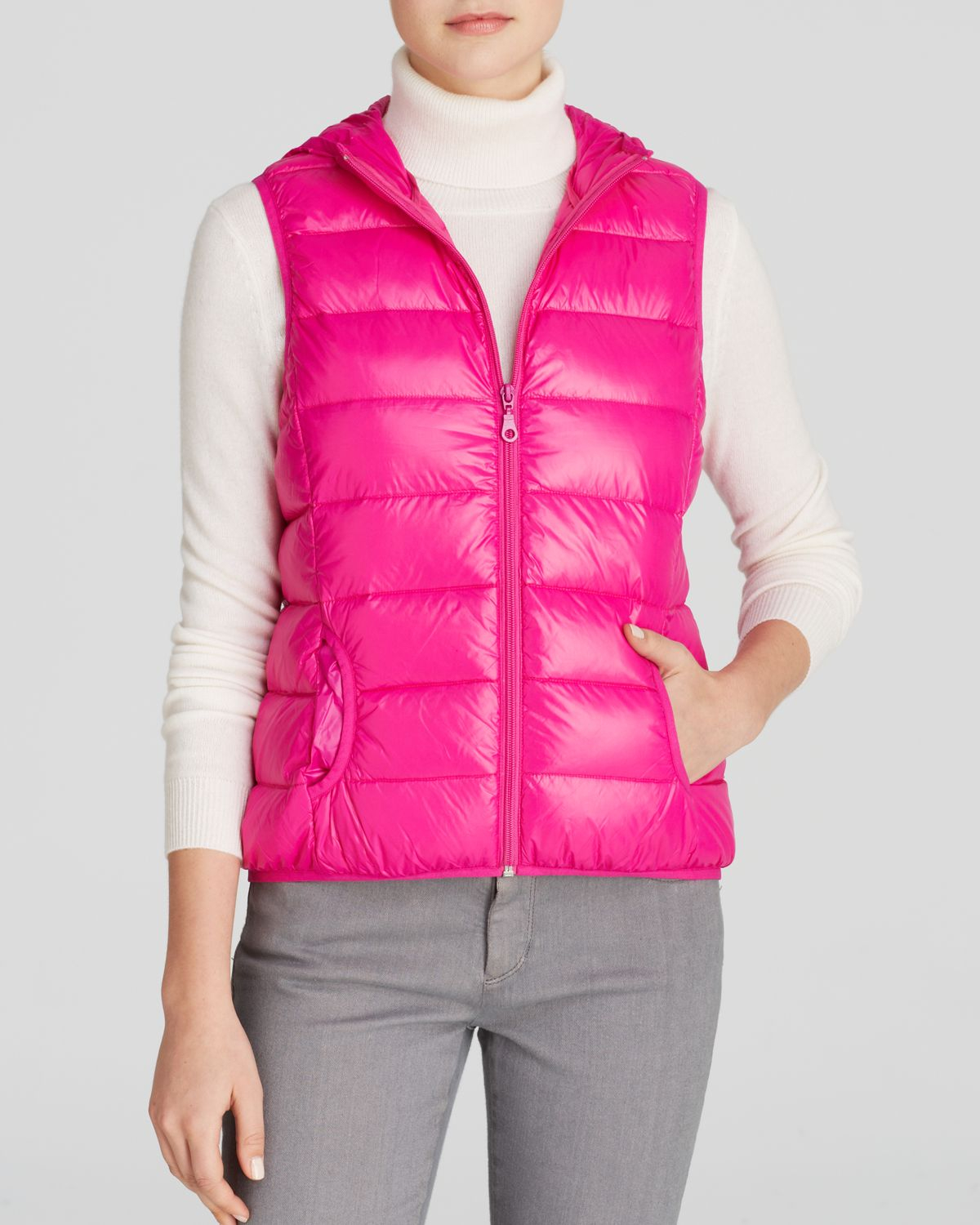 Aqua Vest Packable Puffer in Hot Pink (Pink) Lyst