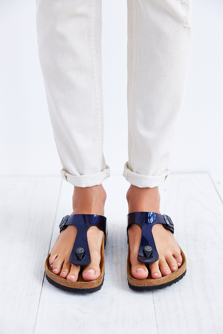 Birkenstock Gizeh Thong Sandal in Blue | Lyst