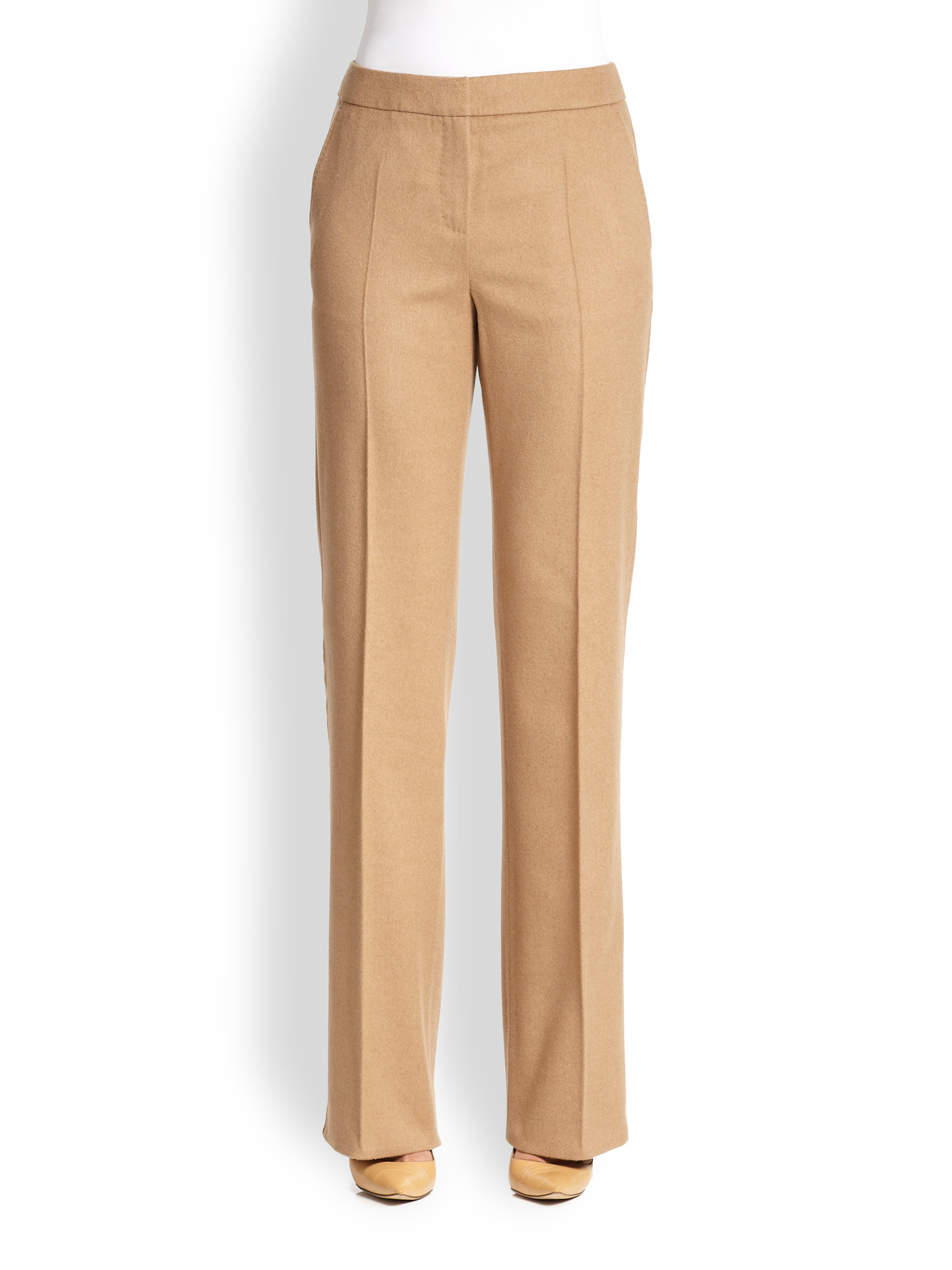 Max Mara Pescia Camel Hair Pants in Natural - Lyst