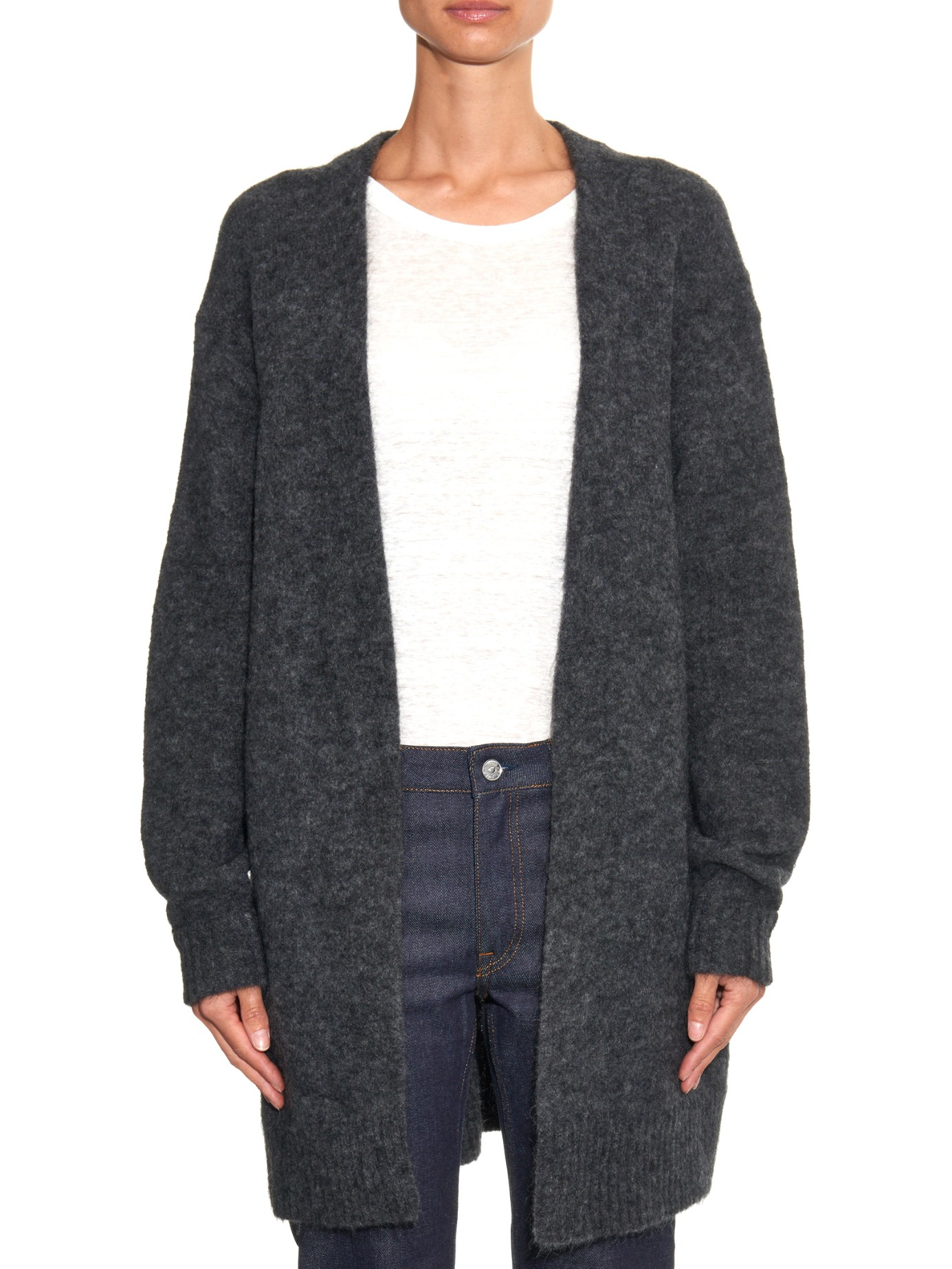 Acne Studios Raya Mohair And Wool-blend Oversized Cardigan in Dark Grey