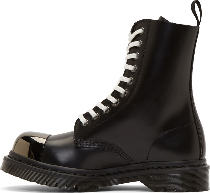 Lyst - Dr. Martens Black Leather Steel Toe Grasp Boots in Black for Men