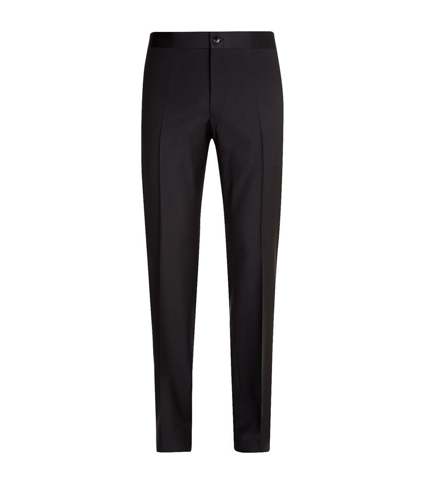 Canali Satin Stripe Tuxedo Trousers in Black for Men - Lyst