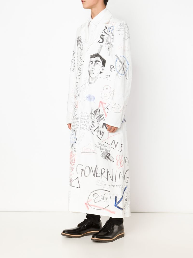 raf simons lab coat