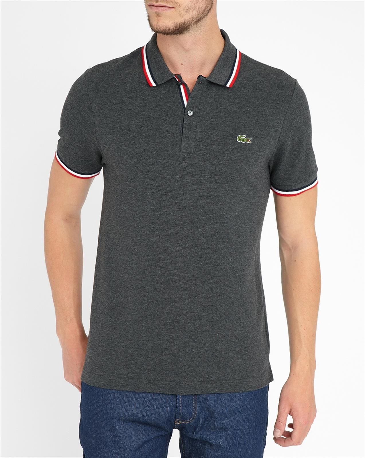red polo grey pants
