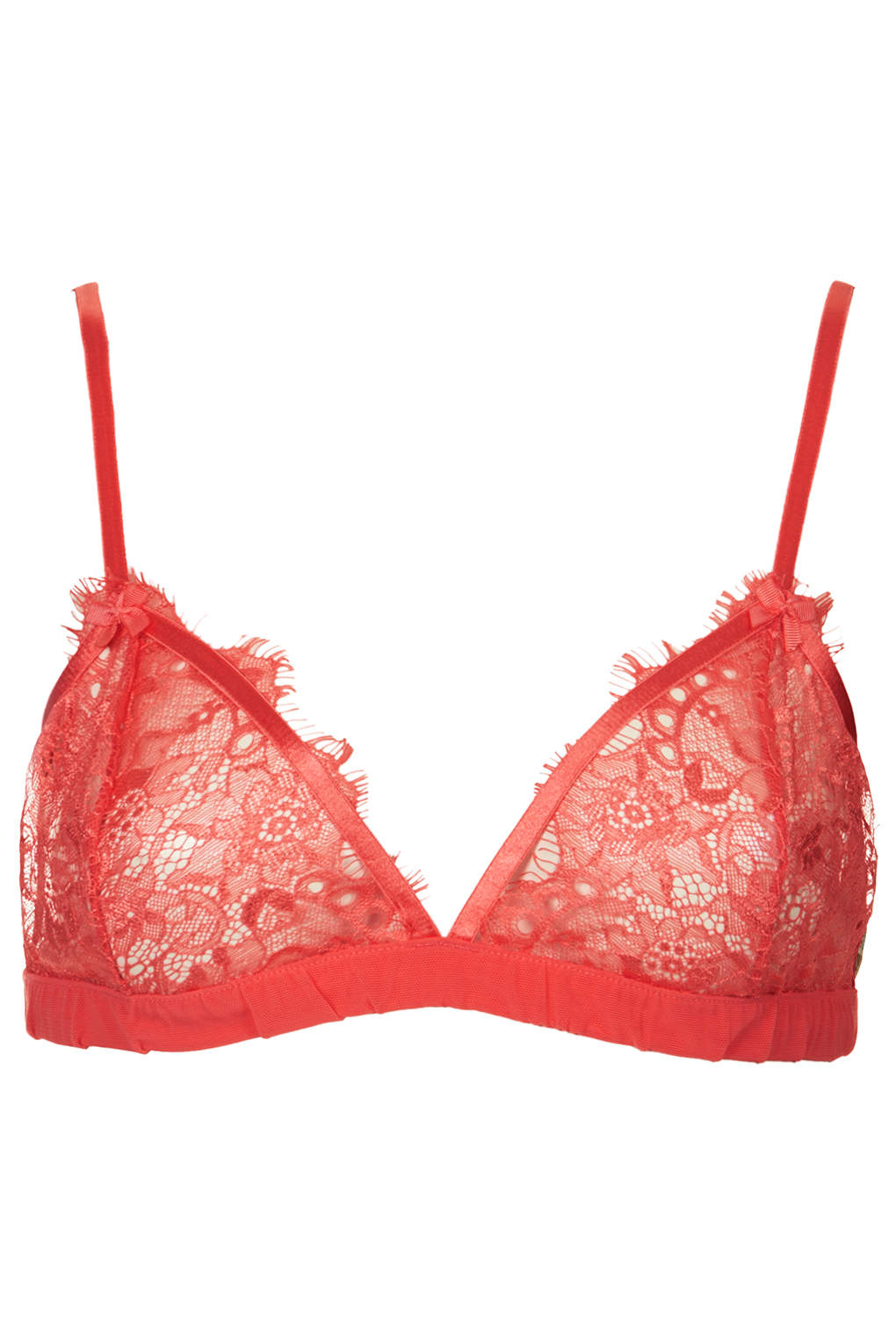 Topshop Triangle Cup Bra in Red (CORAL) | Lyst