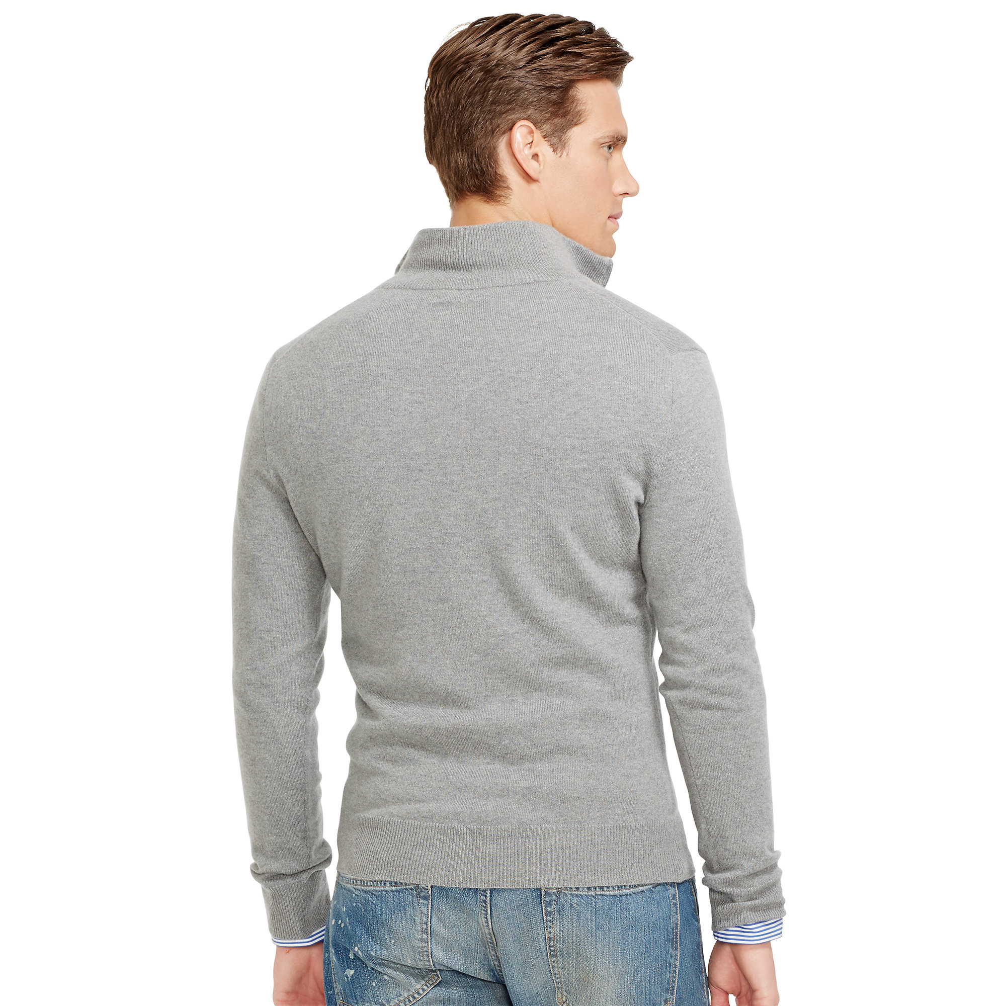 Polo ralph lauren Cashmere Half-Zip Sweater in Gray for Men (Fawn Grey ...