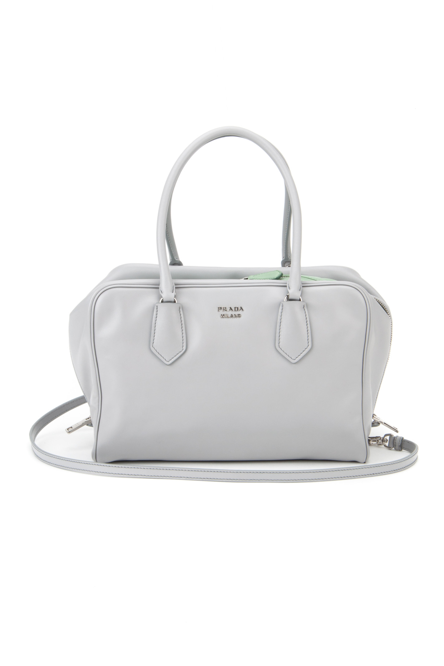 Prada Soft Calf Bag in Silver (GRANITO+AC) | Lyst