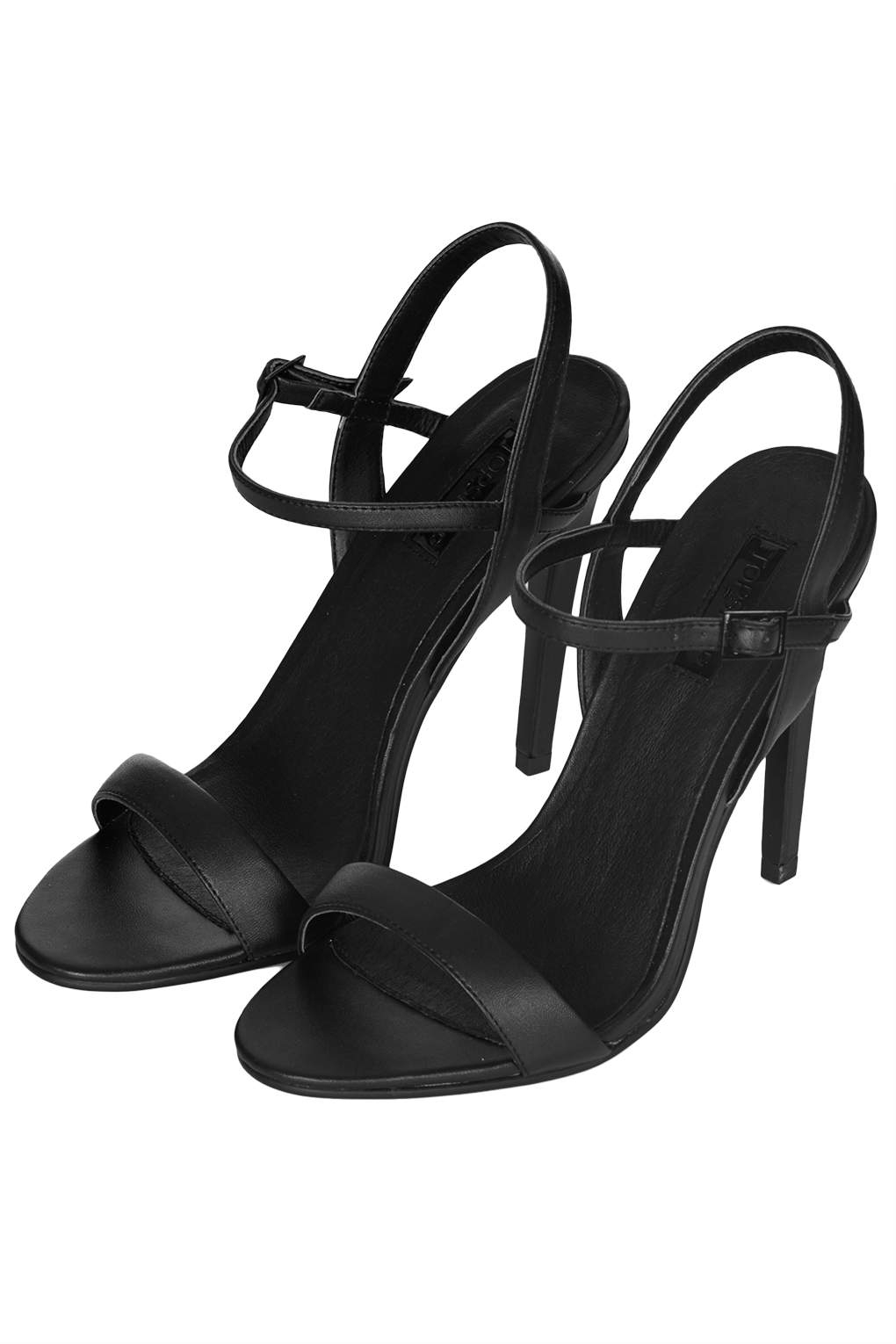 topshop black strappy heels