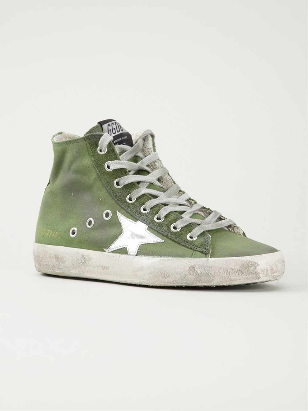 golden goose green sneakers