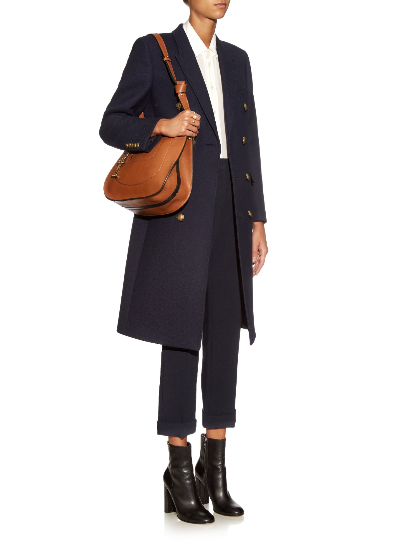 Chlo Hayley Hobo Leather Shoulder Bag in Brown (TAN) | Lyst