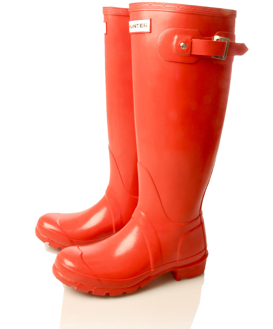 Hunter Red Original Gloss Tall Wellington Boots in Red for Men | Lyst