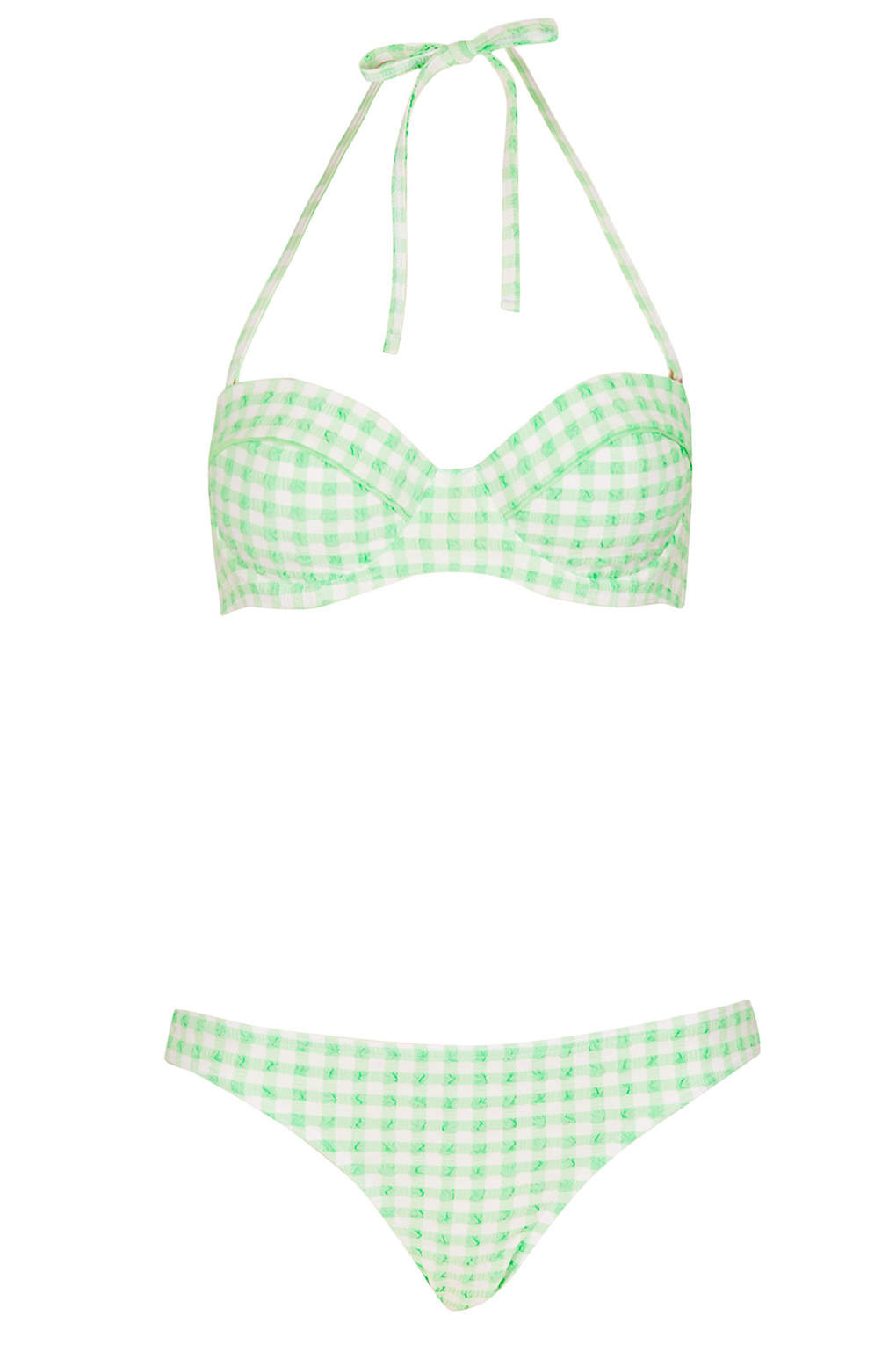 green gingham swimsuit