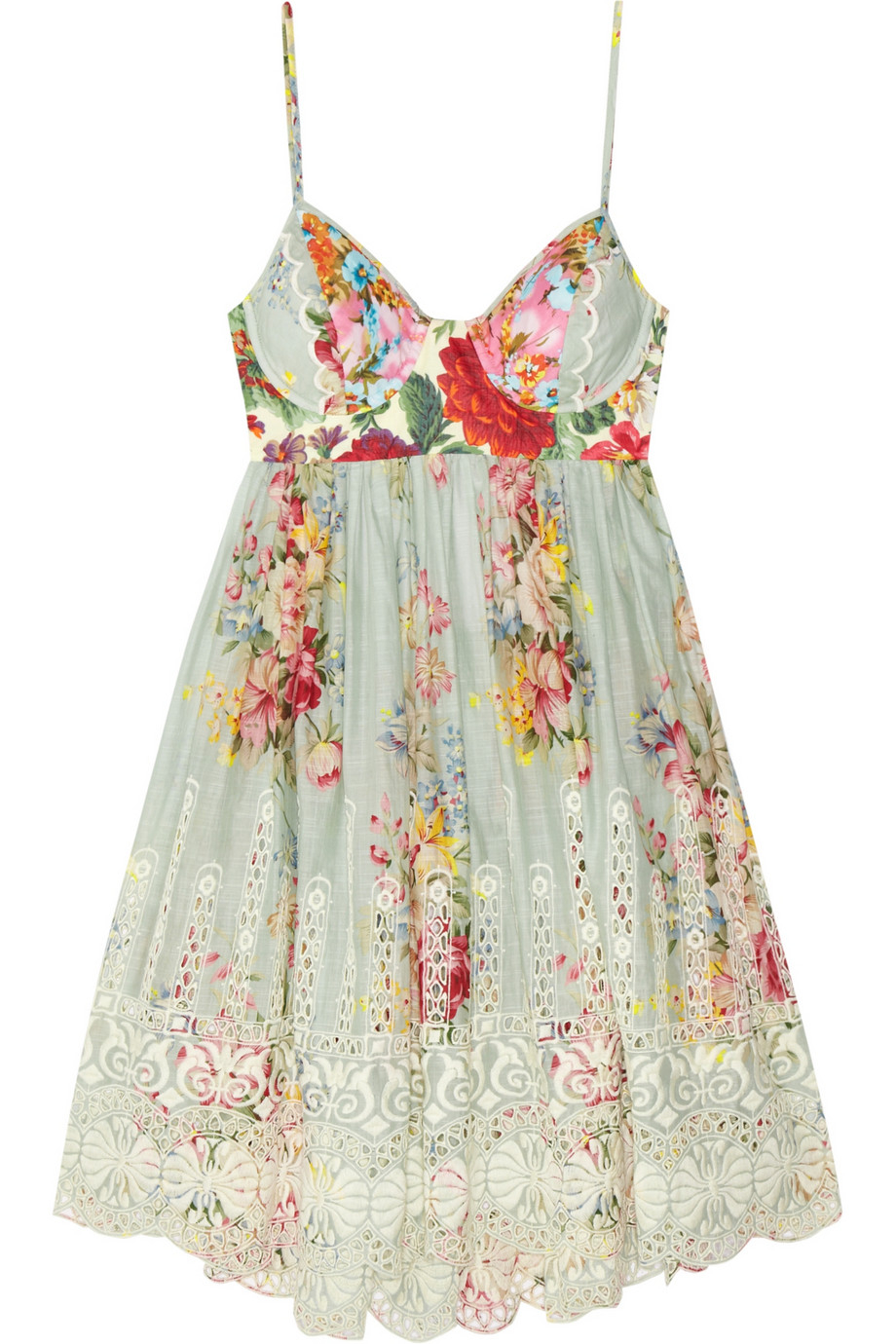 Zimmermann Sundance Embroidered Cotton Dress in Green Lyst