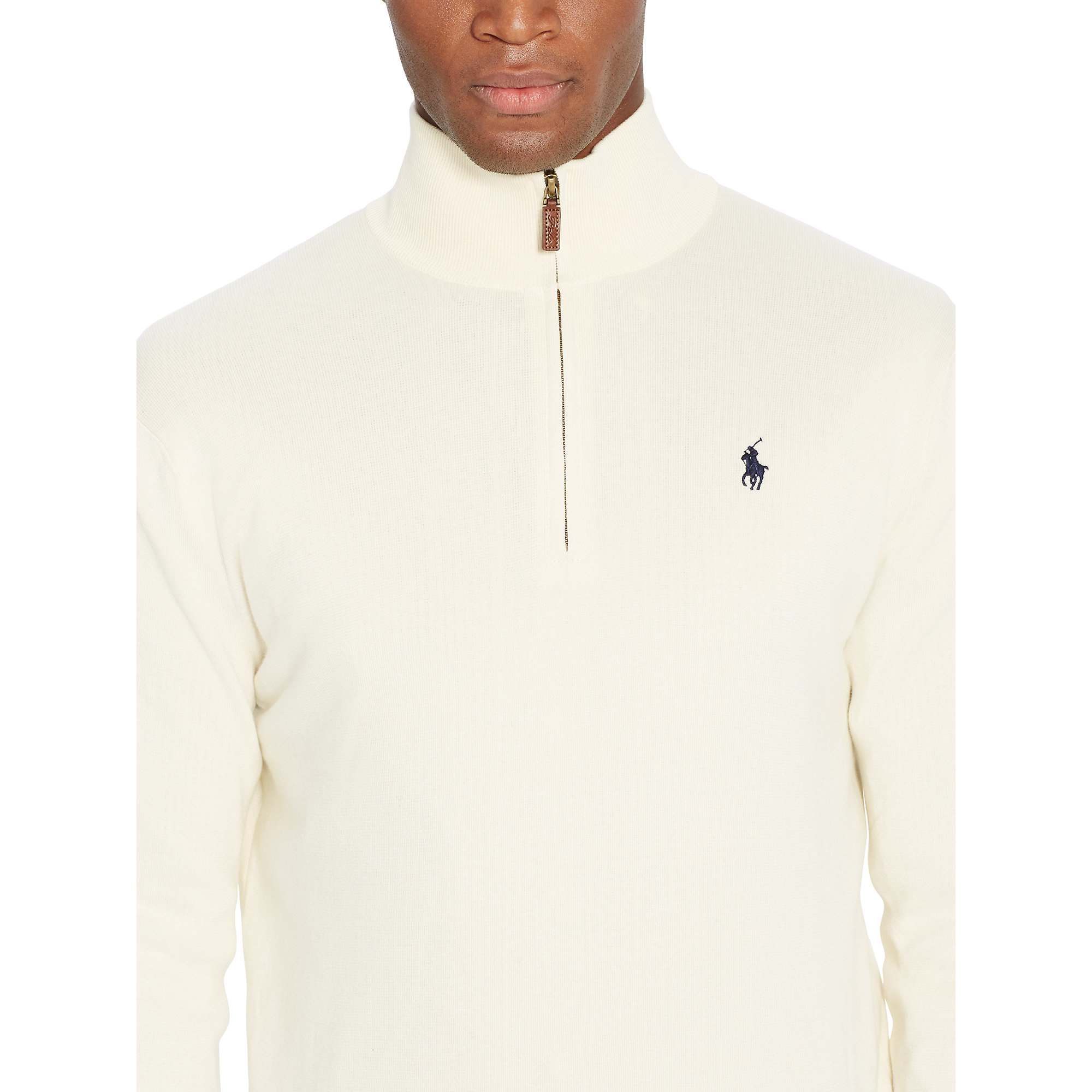 Polo Ralph Lauren Pima Cotton Half-zip Sweater in White for Men | Lyst