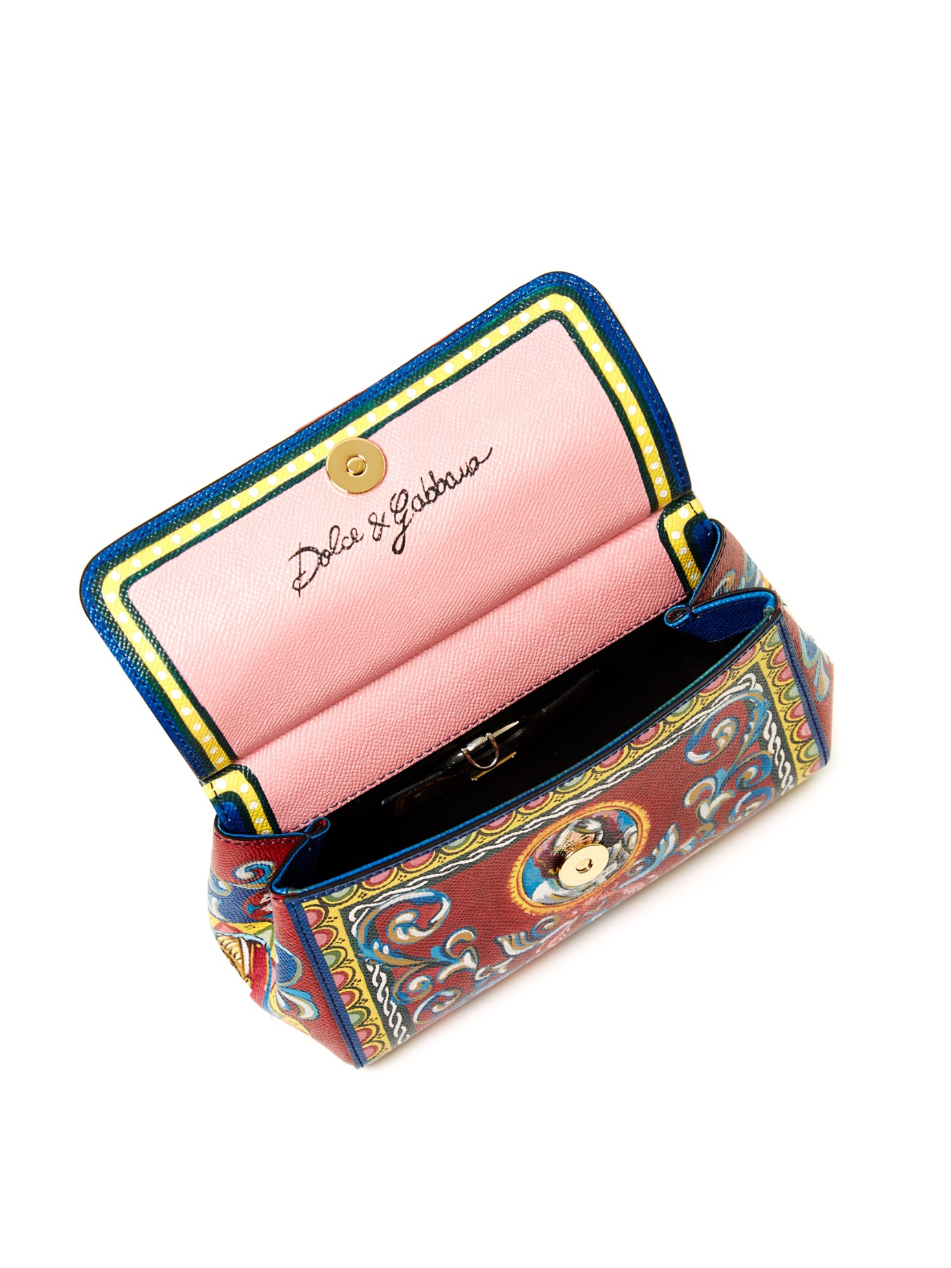Dolce & Gabbana Carretti Print Miss Sicily Small Handbag