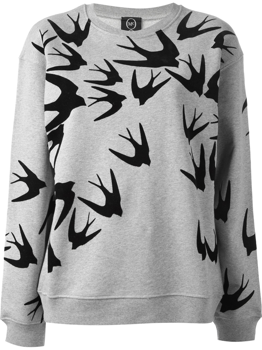 McQ Bird Print Sweater in Gray | Lyst