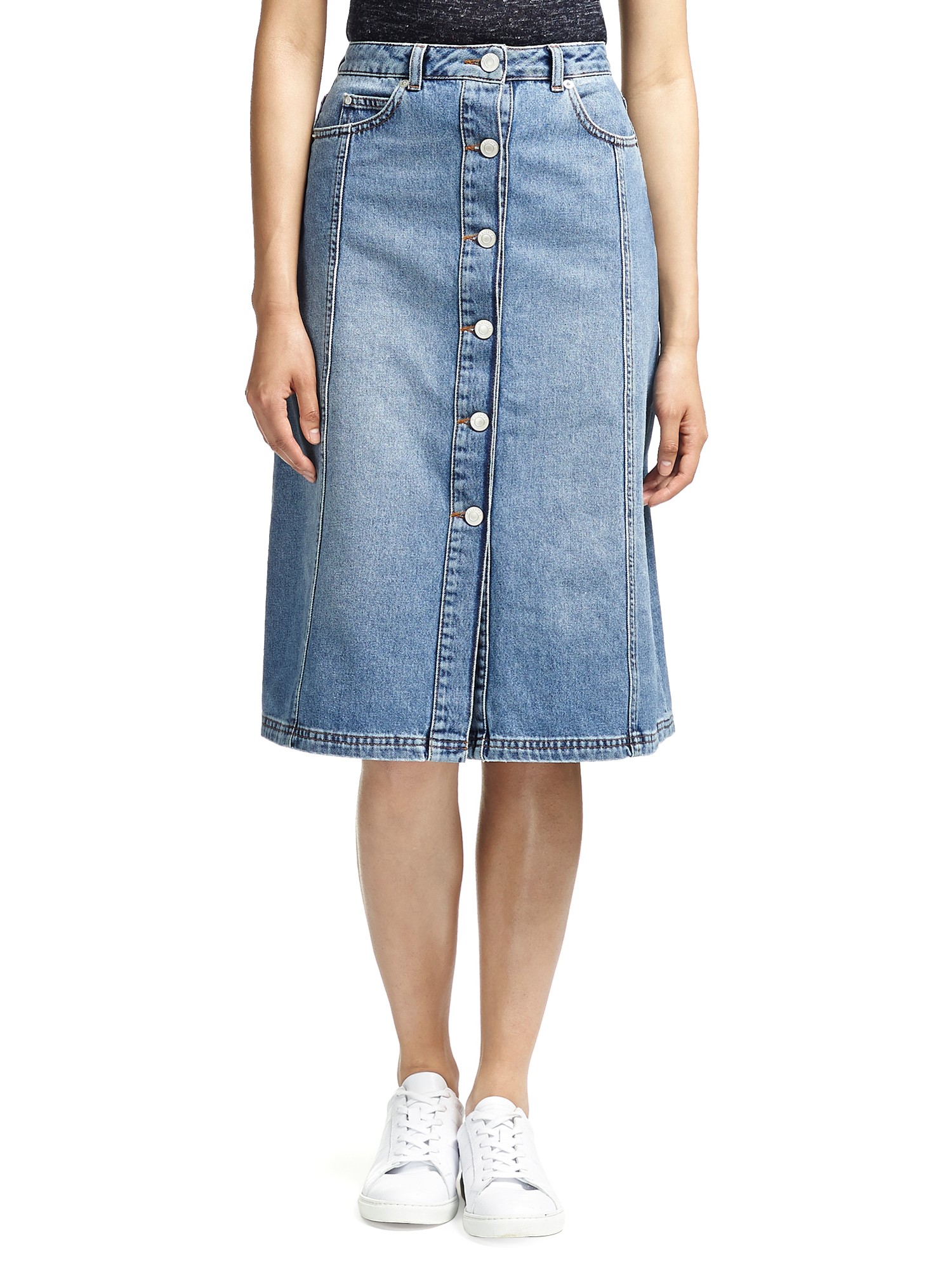 whistles denim midi skirt