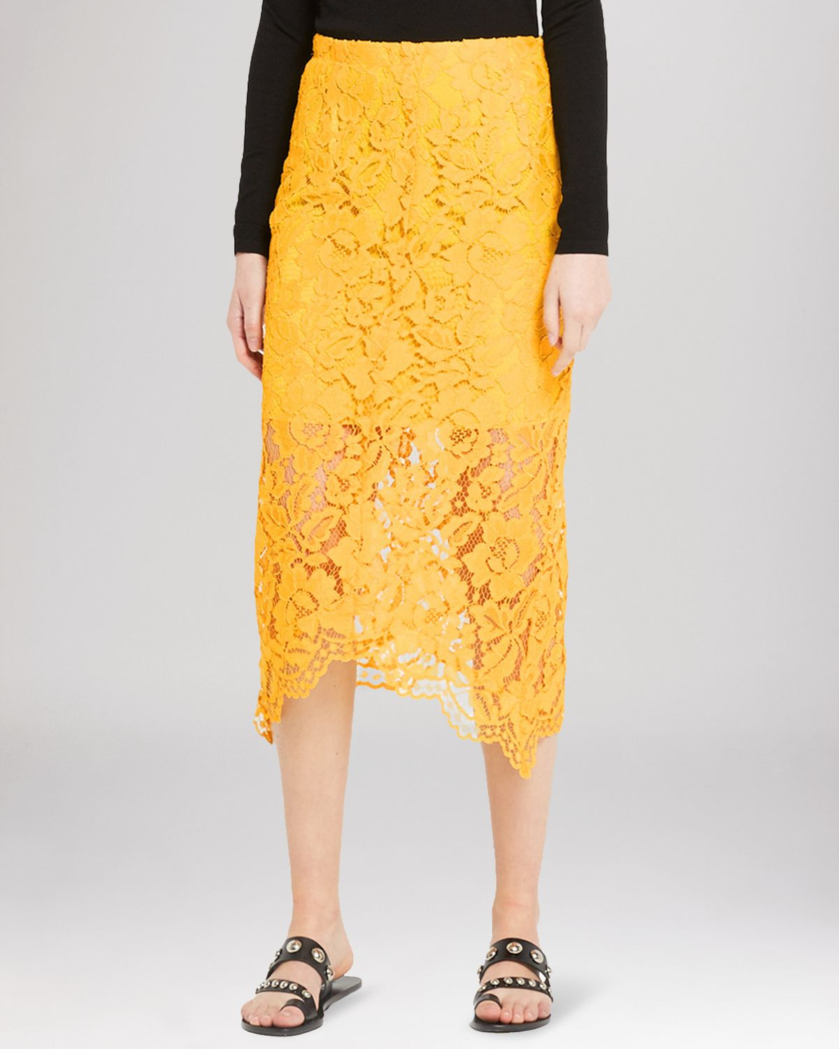 Yellow lace skirt clearance