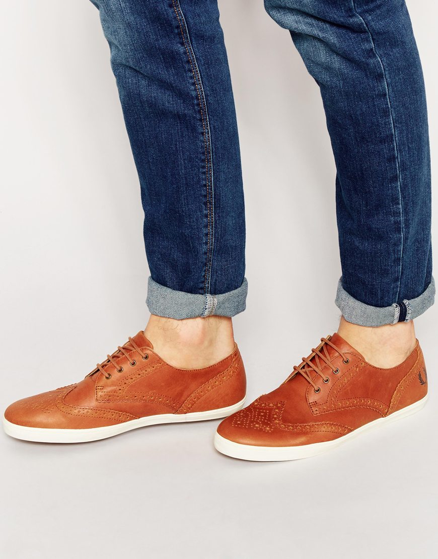 Fred Perry Ealing Leather Brogue Shoes in Brown for Men Lyst
