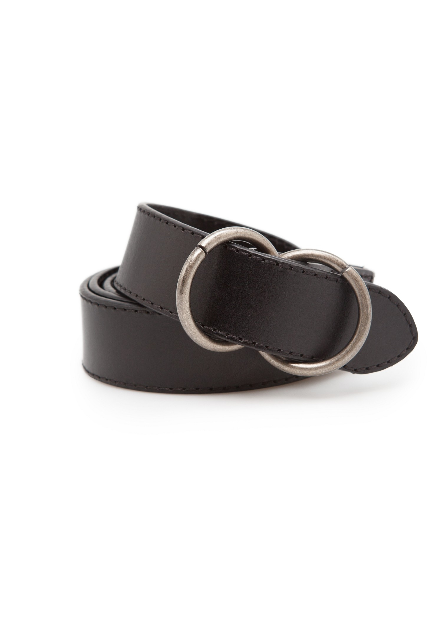black double ring belt