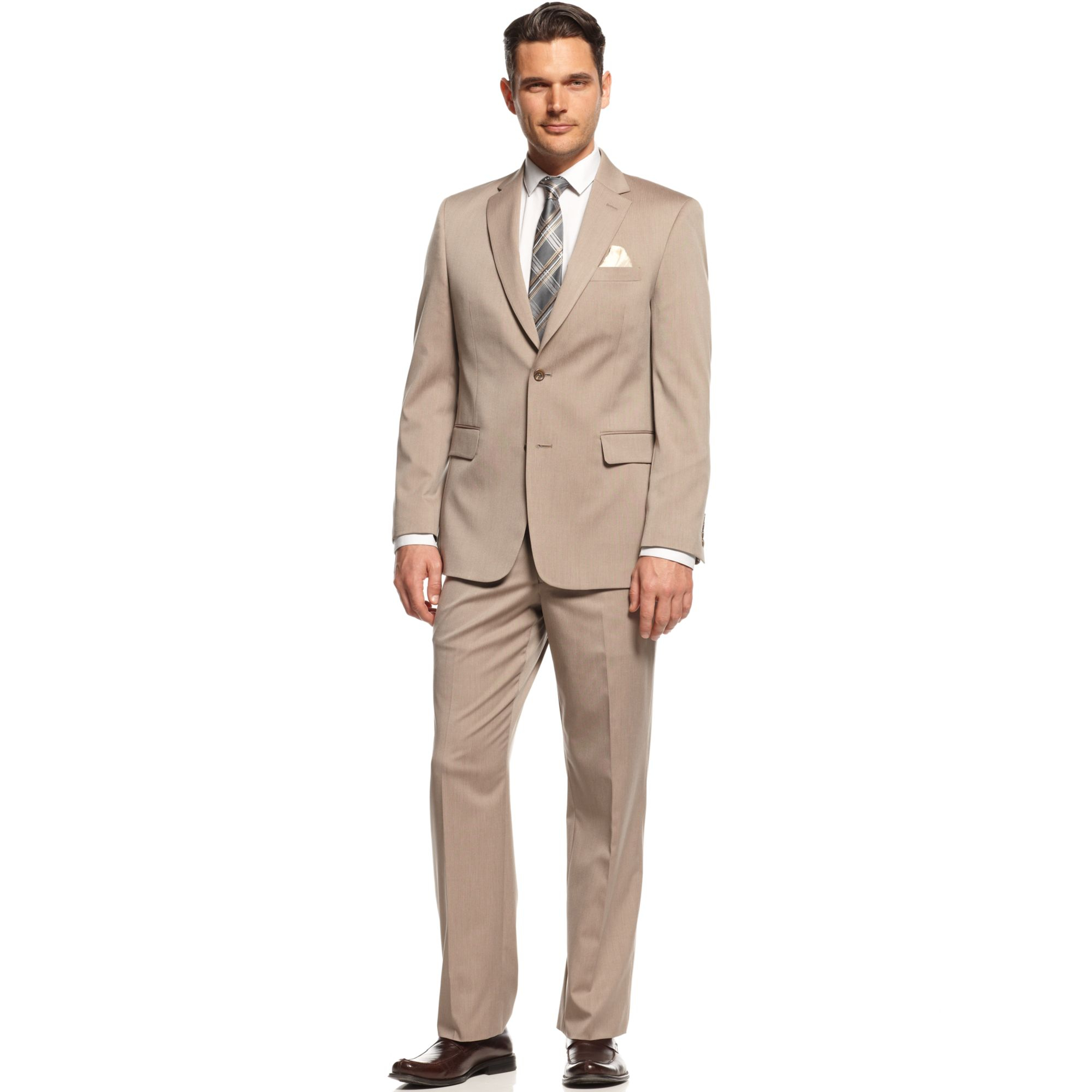 Jones New York Suit Tan Herringbone in Brown for Men (Tan) | Lyst