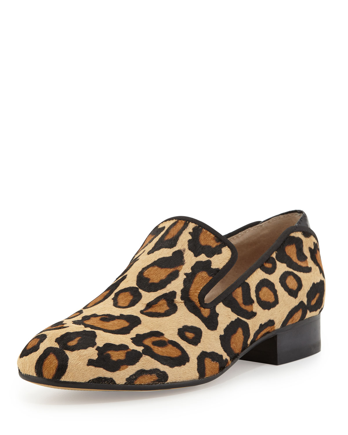 holland leopard print calf hair and leather loafer