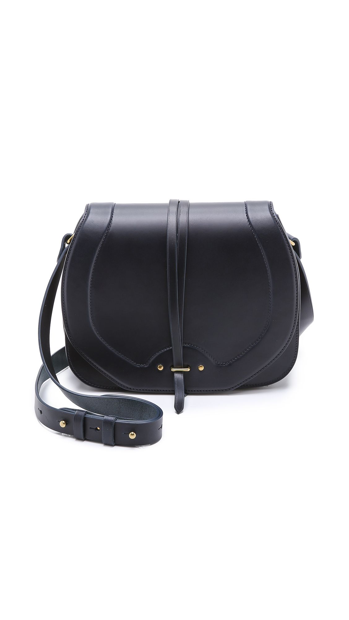 navy saddle bag