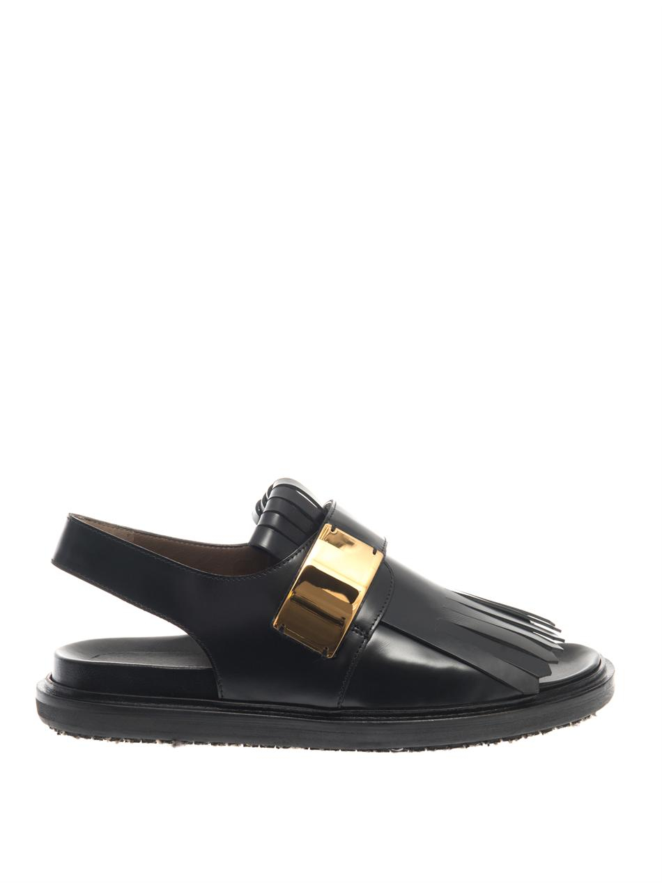 marni shoes marni fussbett leather sandals in black lyst marni shoes marni fussbett leather sandals in black lyst
