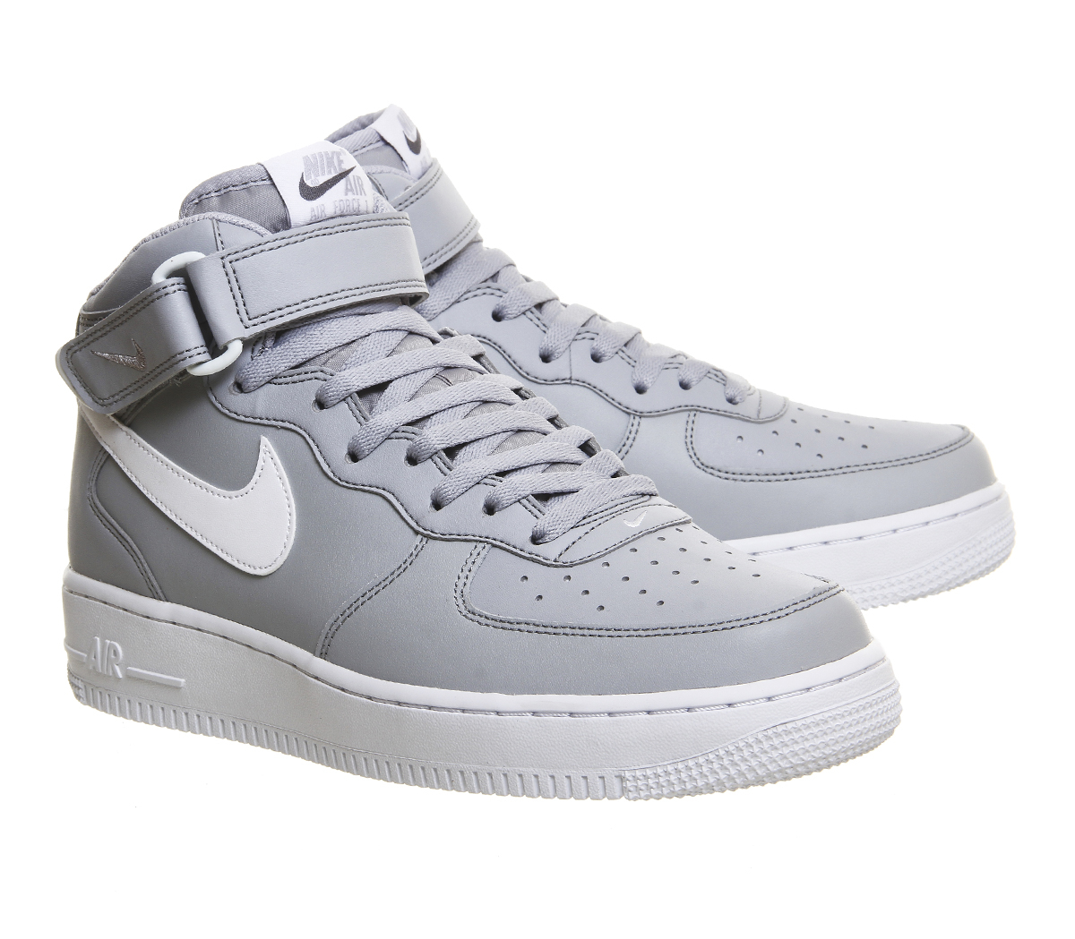 Nike Leather Air Force 1 Mid in Grey (Gray) - Lyst
