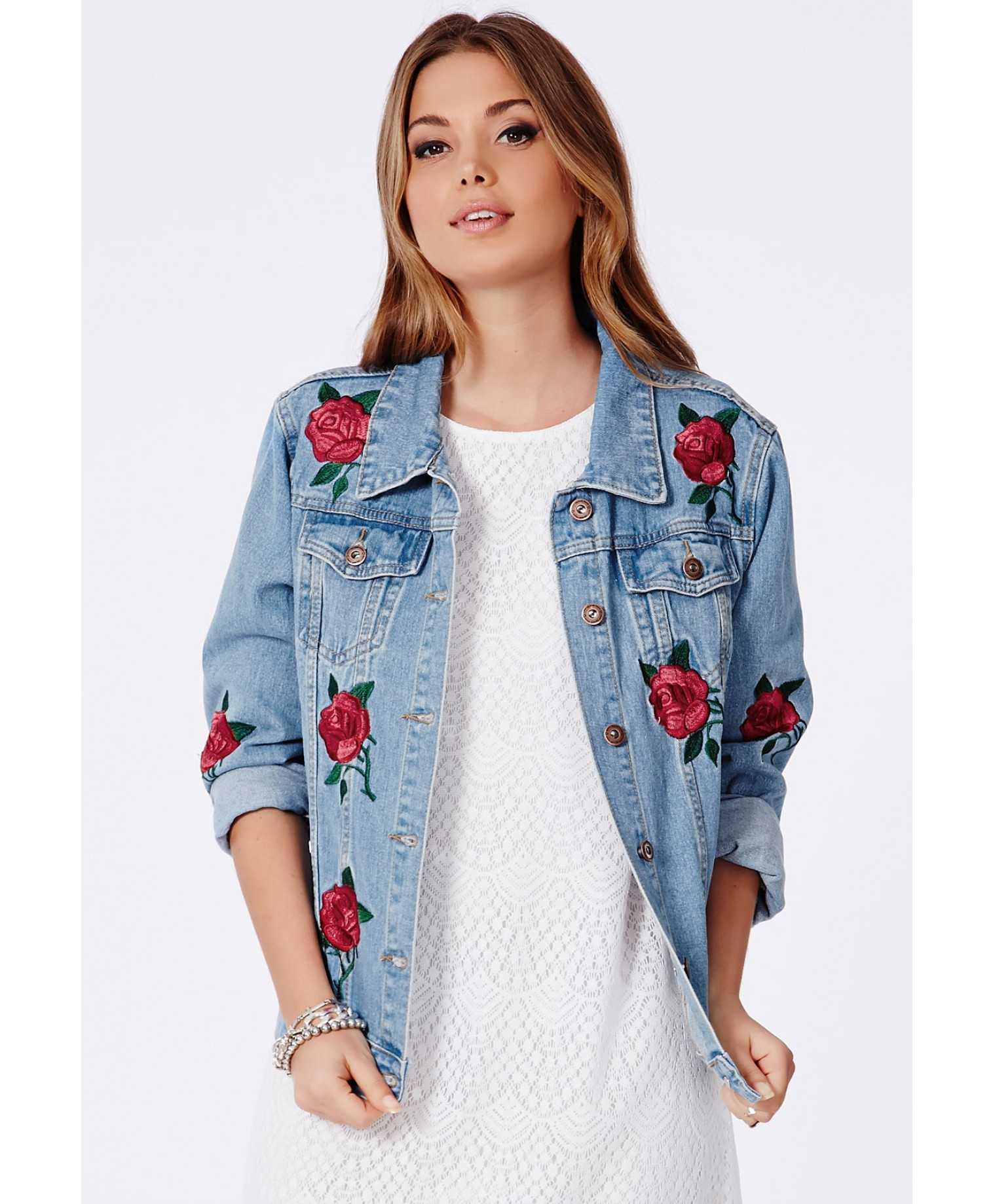 jean jacket roses