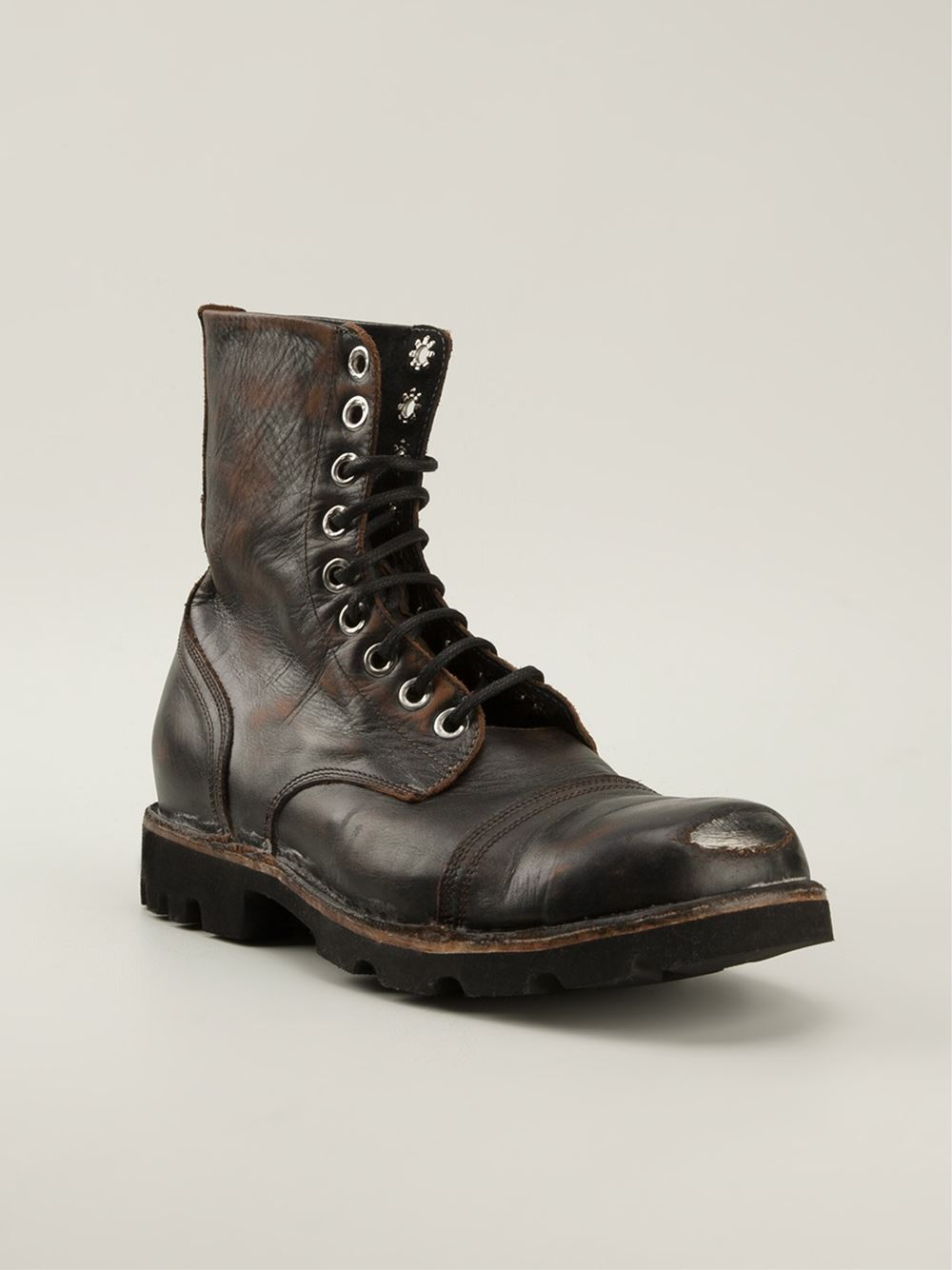 DIESEL 'Steel' Lace Up Boots in Black for Men - Lyst