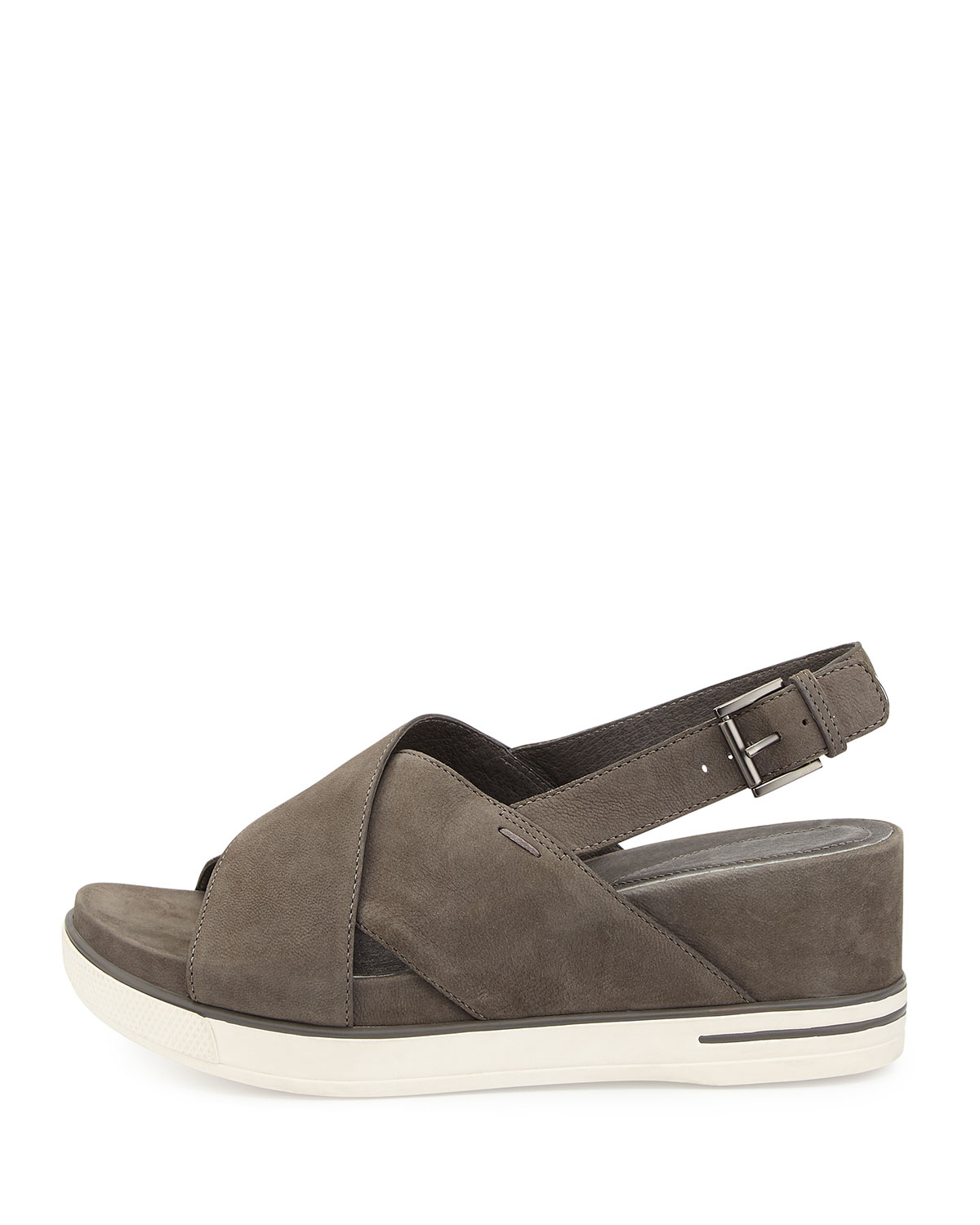 Lyst - Eileen Fisher Crossover Wedge Sandals in Gray