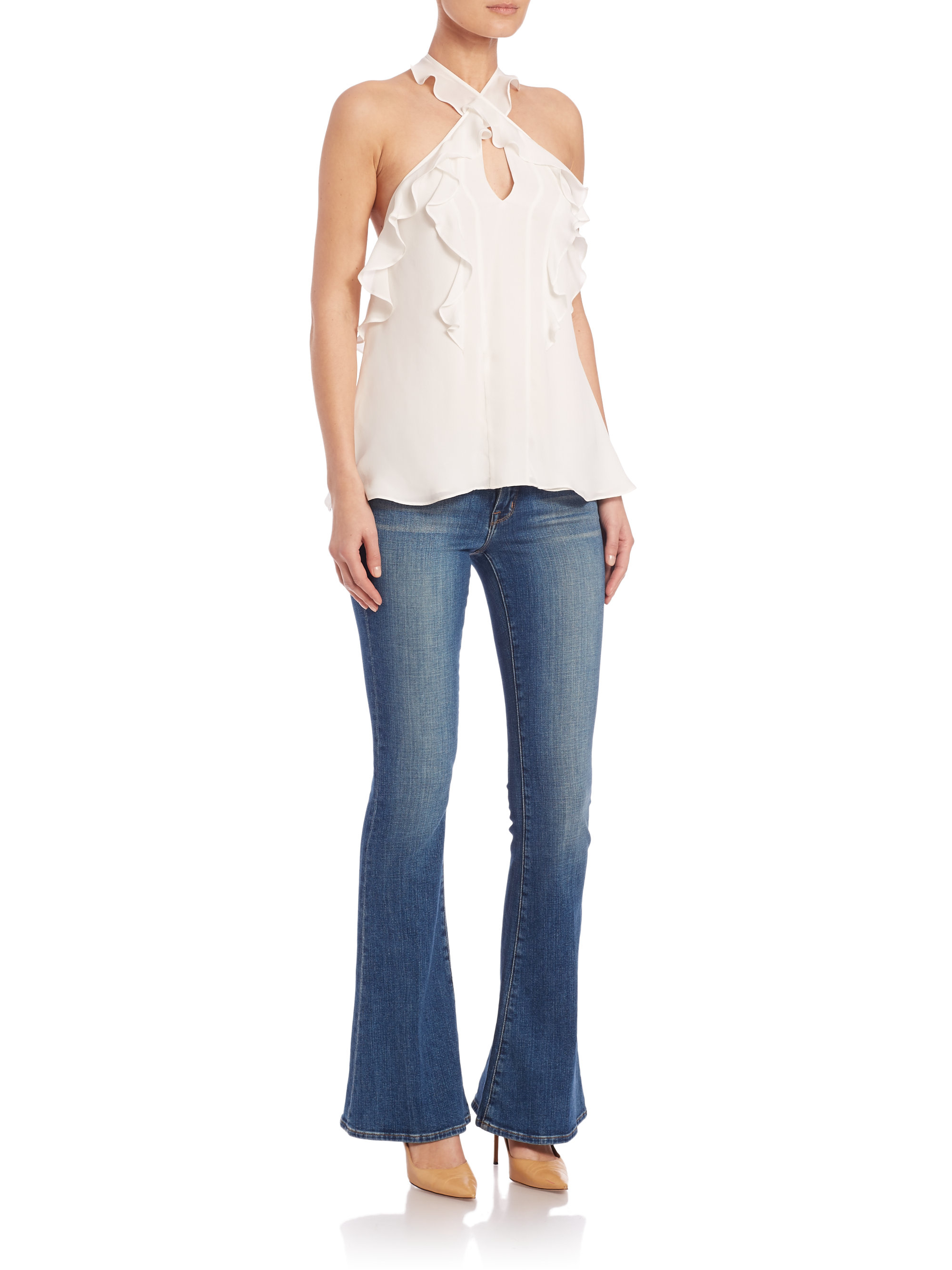 L'Agence Elysee Low-rise Flared Jeans in Blue | Lyst