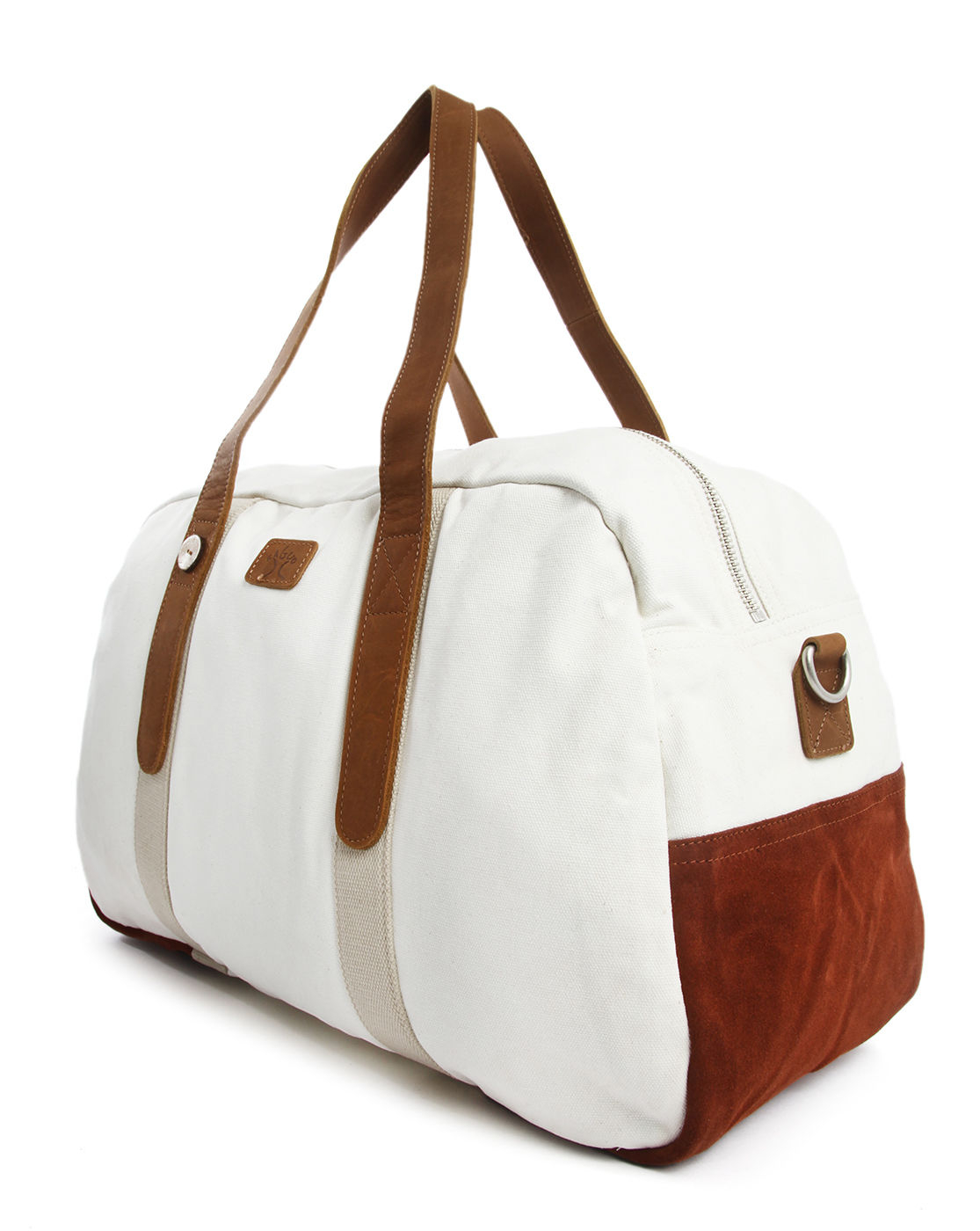 Faguo 48H Duffle Bag Leather Canvas Ecru And Terracota in White for Men (terracota) | Lyst