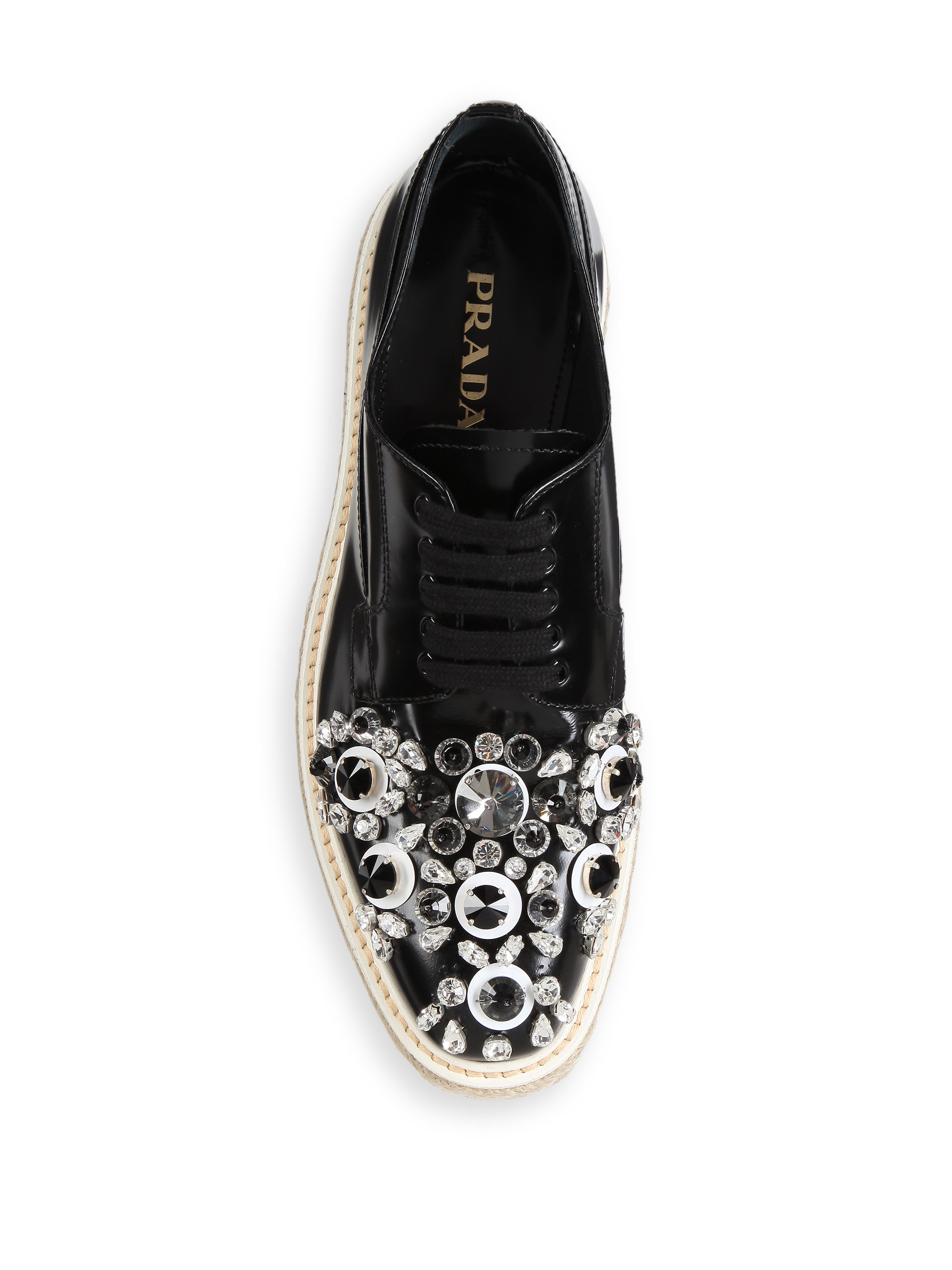 prada crystal embellished shoes