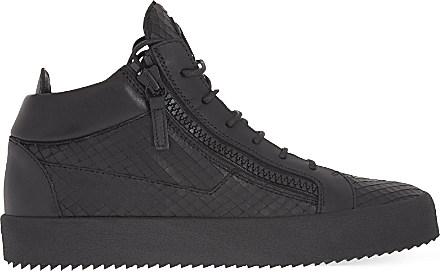 mens black mid top trainers
