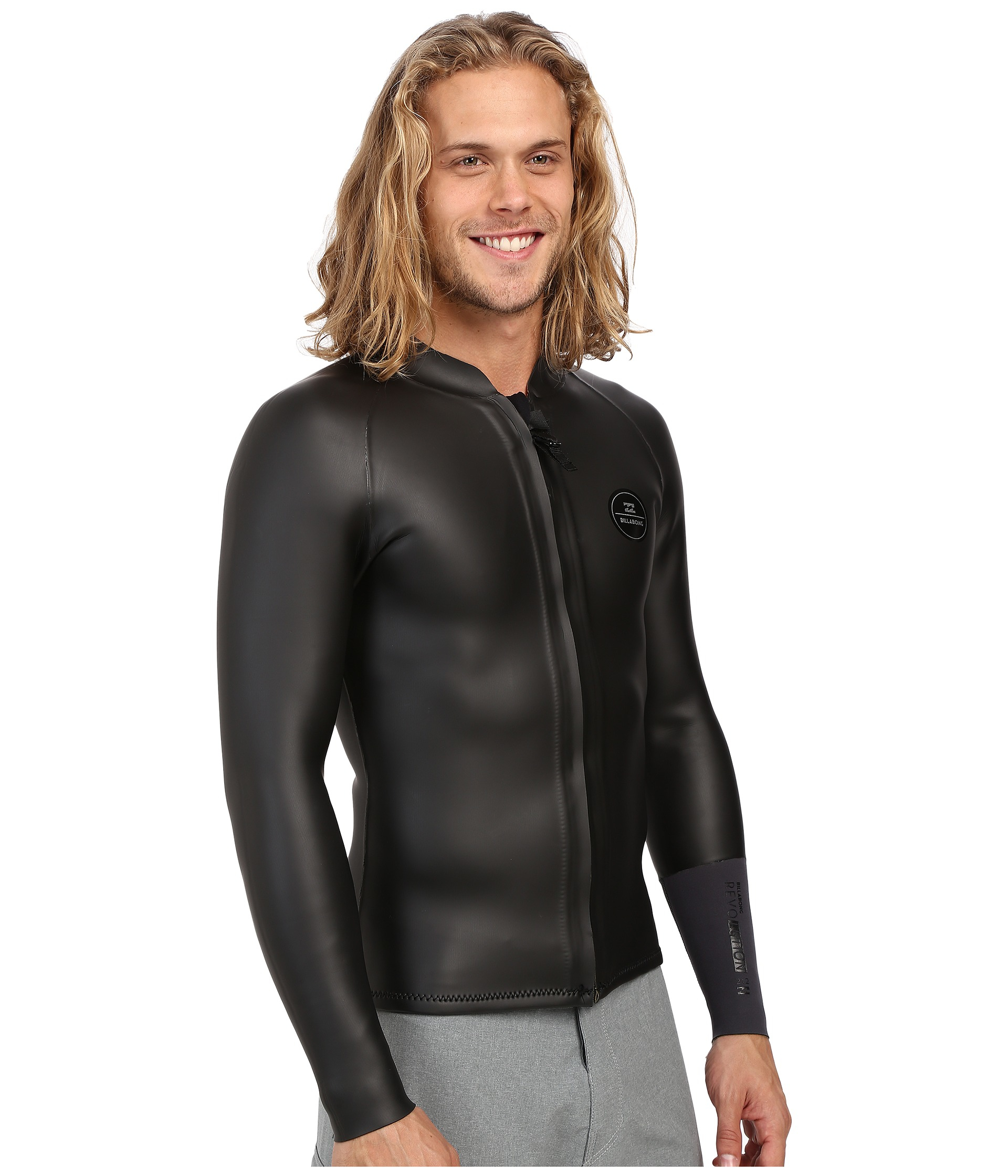 Billabong Neoprene 202 Reverse Front Zip Long Sleeve Surf Jacket in Black for Men Lyst