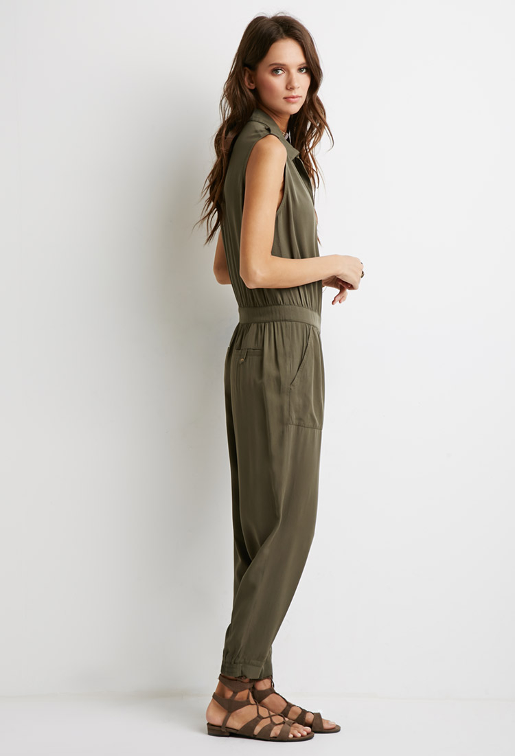 forever 21 olive jumpsuit
